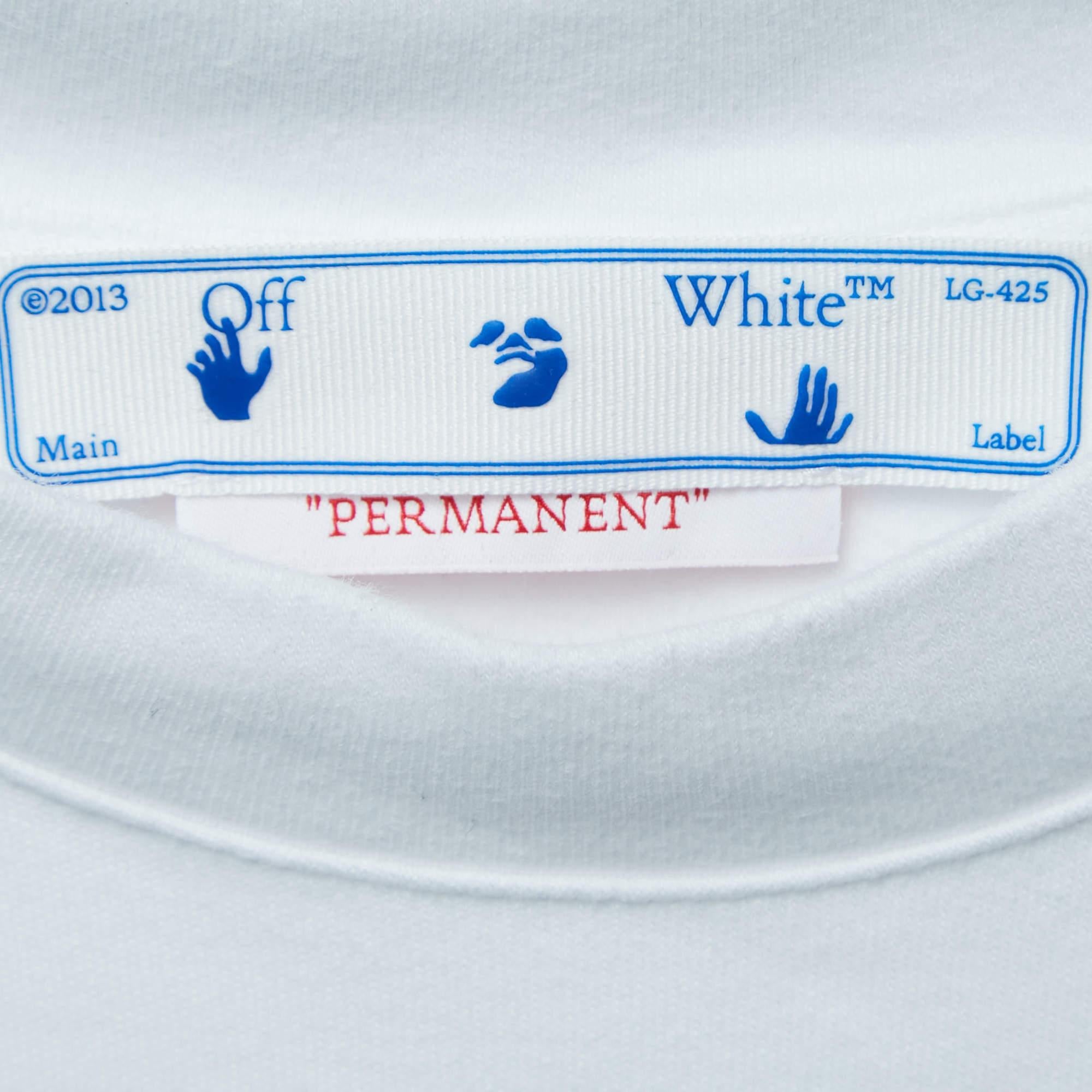 Off-White White Jersey Cotton T-Shirt Dress S In Good Condition For Sale In Dubai, Al Qouz 2