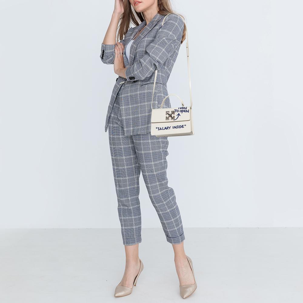 Bianco OFF-WHITE Borsa in pelle bianca 1.4 Jitney Quote Bag 