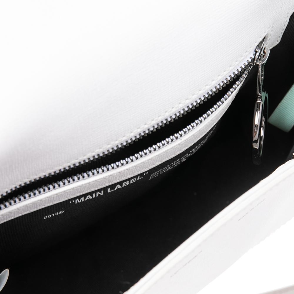 Off-White White Leather Binder Clip Shoulder Bag 2