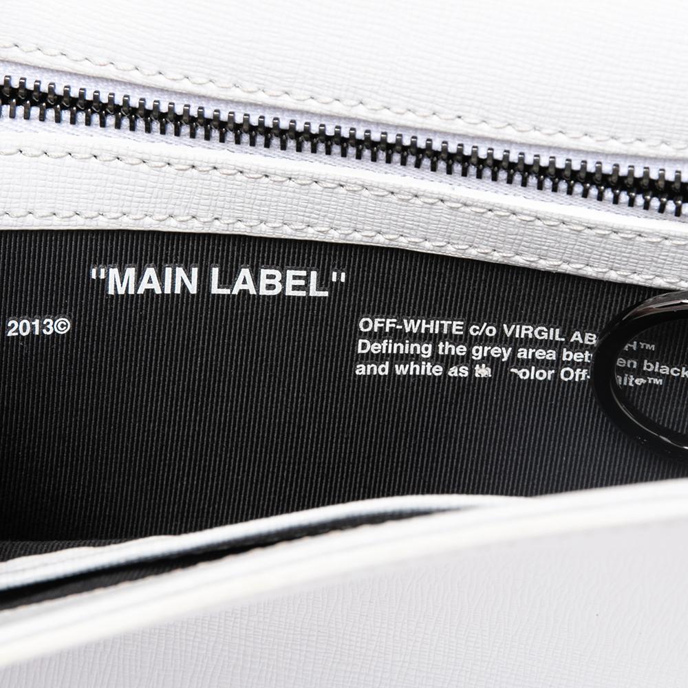 Off-White White Leather Binder Clip Shoulder Bag 1