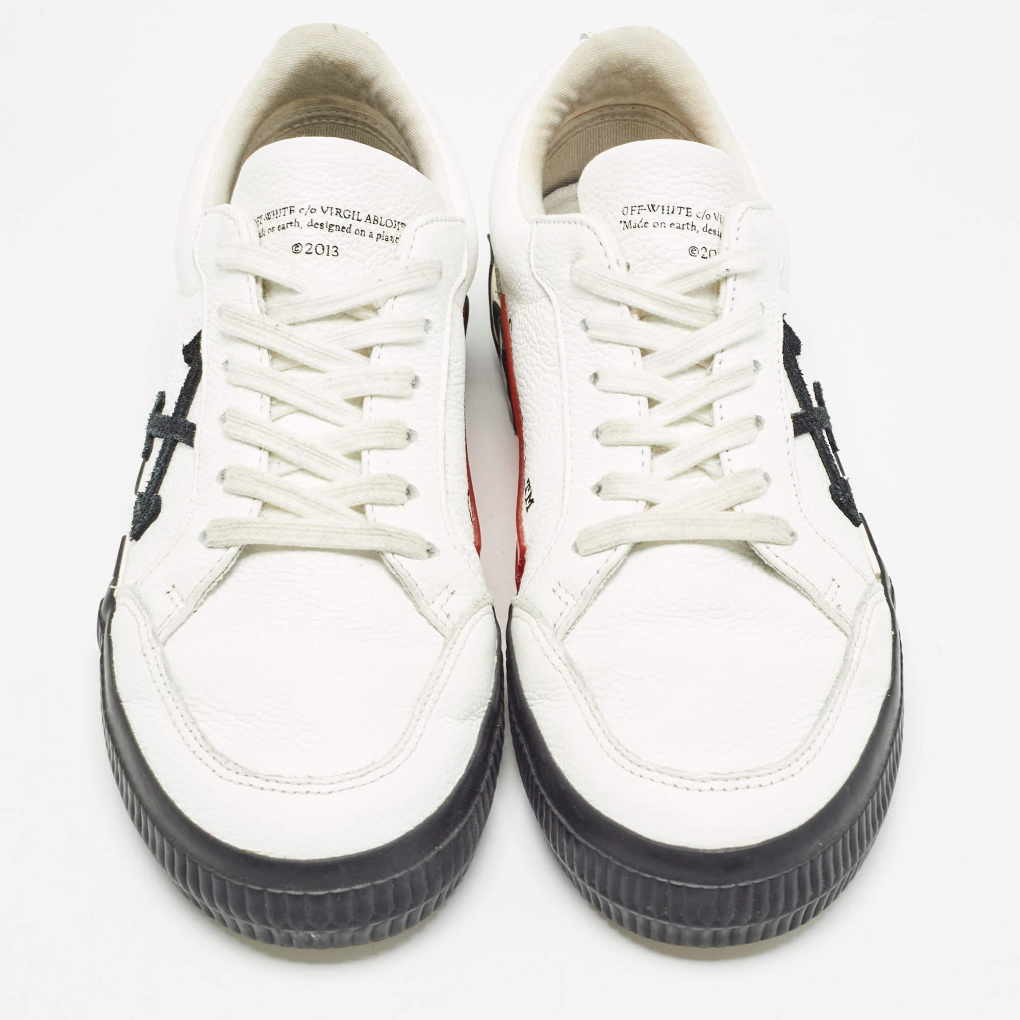 Zapatillas con cordones vulcanizados de piel blanca Off-White Talla 37 Gris