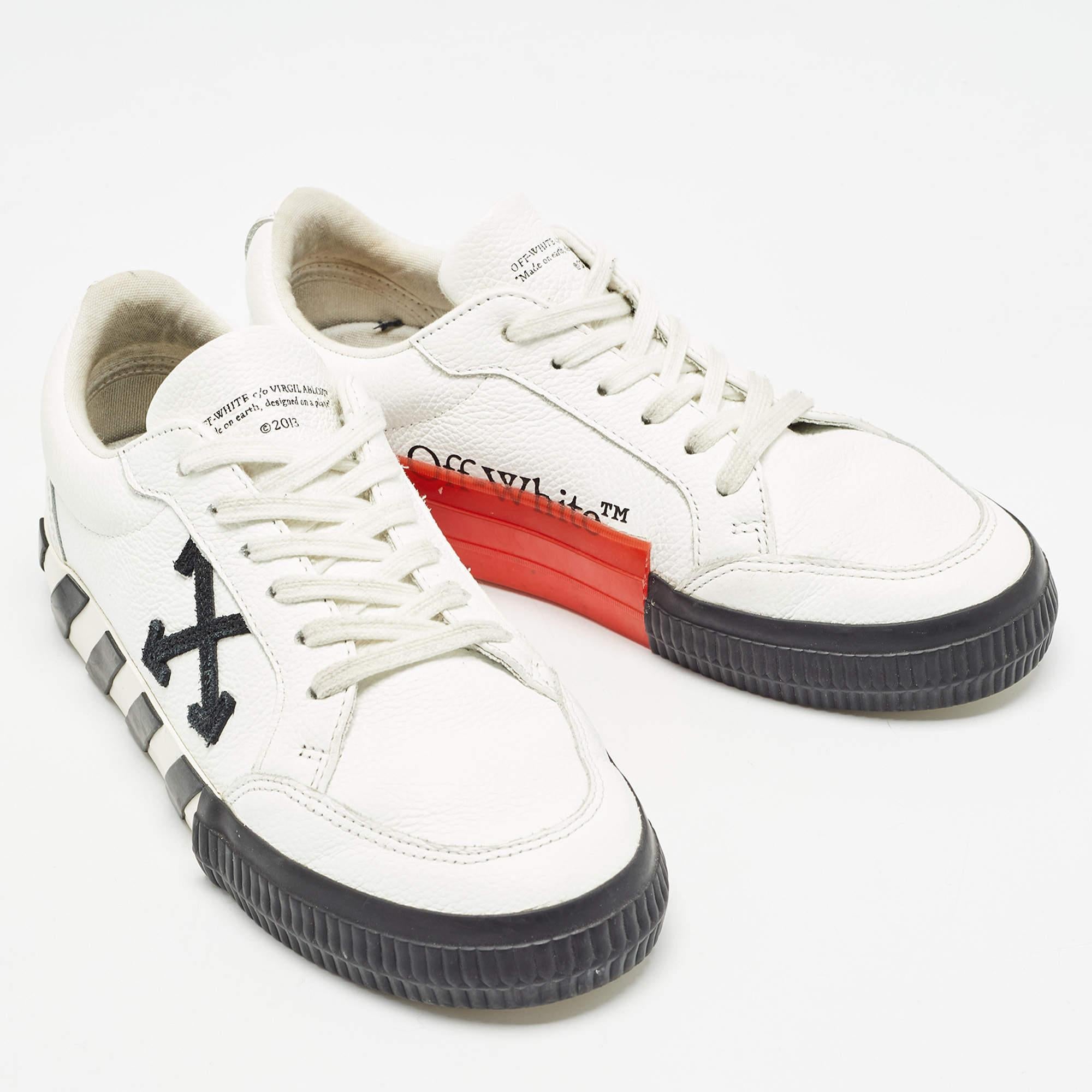De las mujeres Zapatillas con cordones vulcanizados de piel blanca Off-White Talla 37