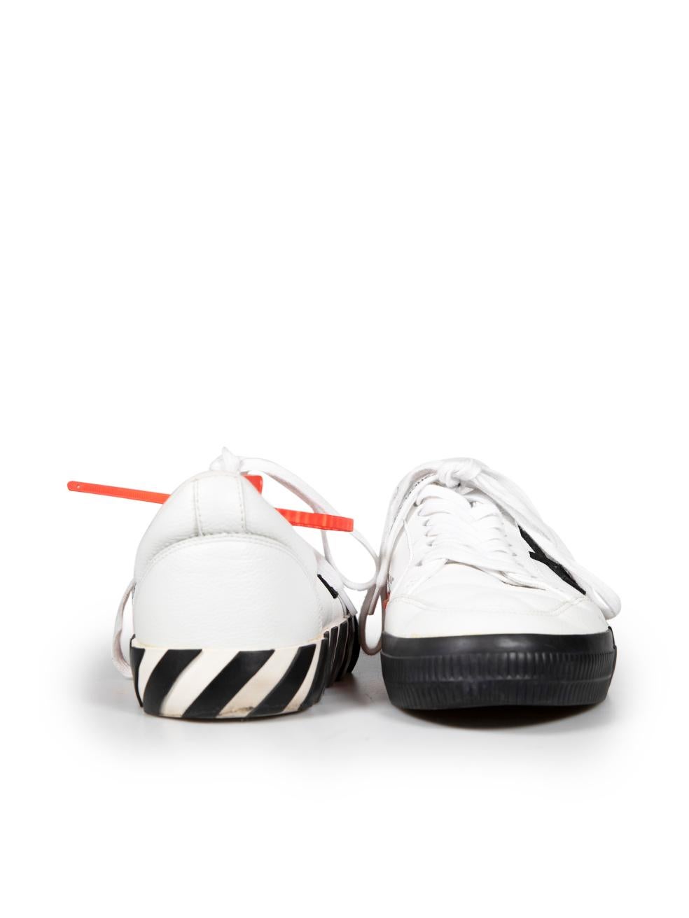 Off-White White Leather Zip Tie Vulcanized Trainers Size IT 41 In Good Condition For Sale In London, GB