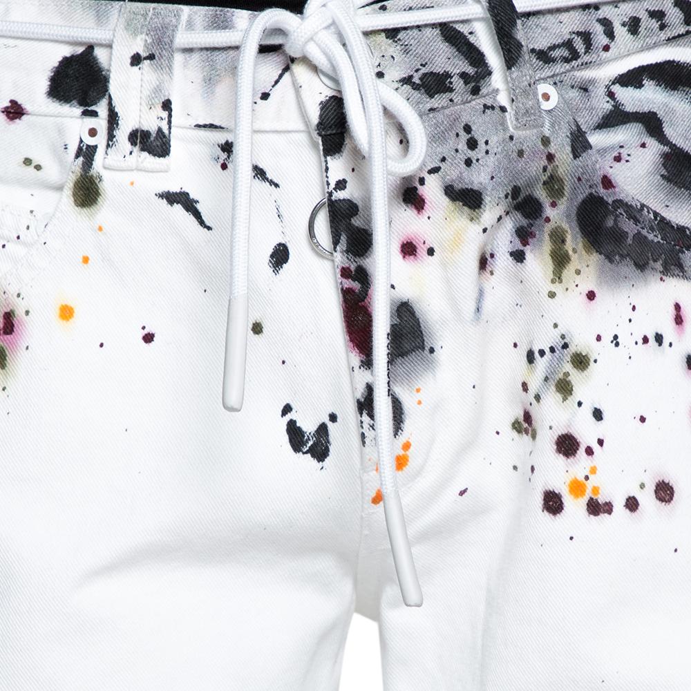 painted white jeans