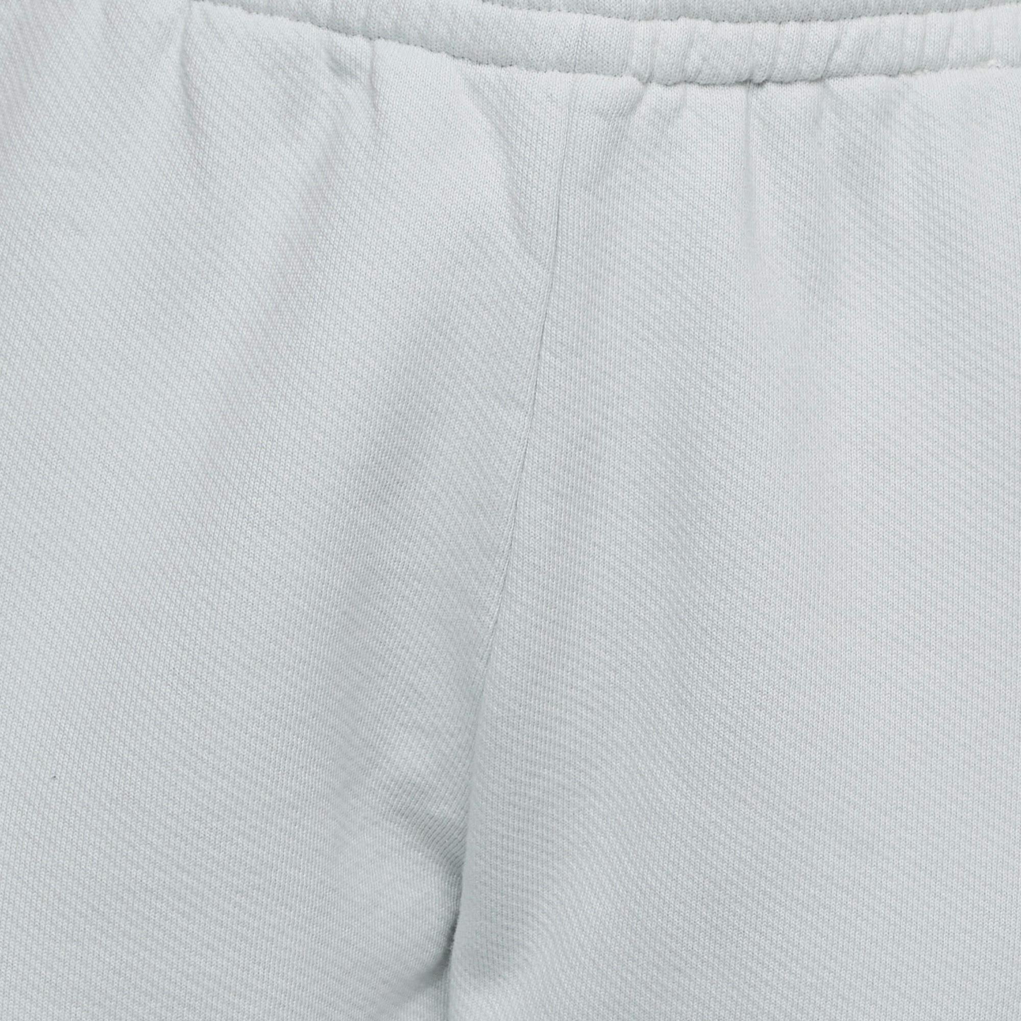 Gris Off-White Pantalon droit en coton à cordon de serrage imprimé blanc M. en vente
