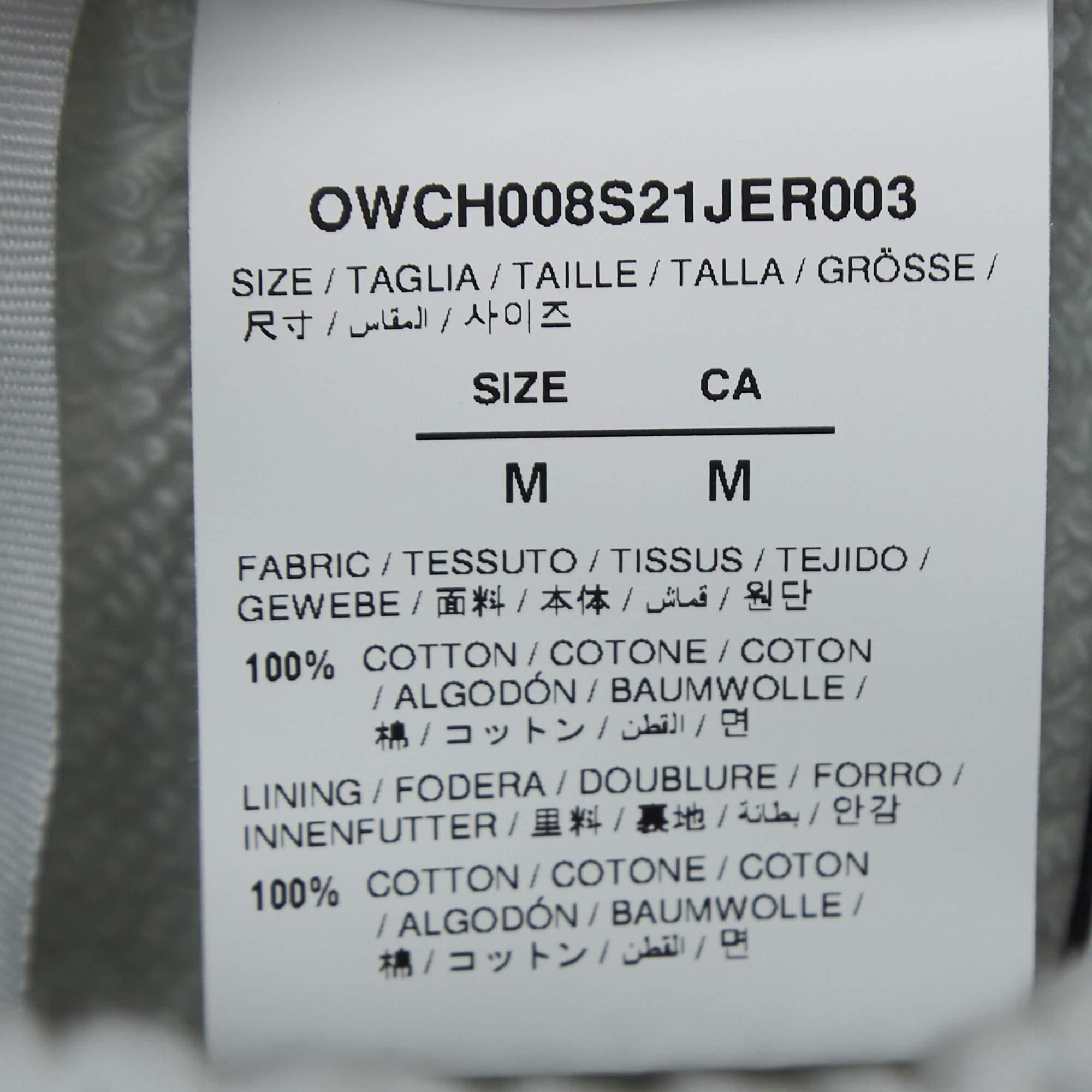 Off-White Pantalon droit en coton à cordon de serrage imprimé blanc M. Pour femmes en vente