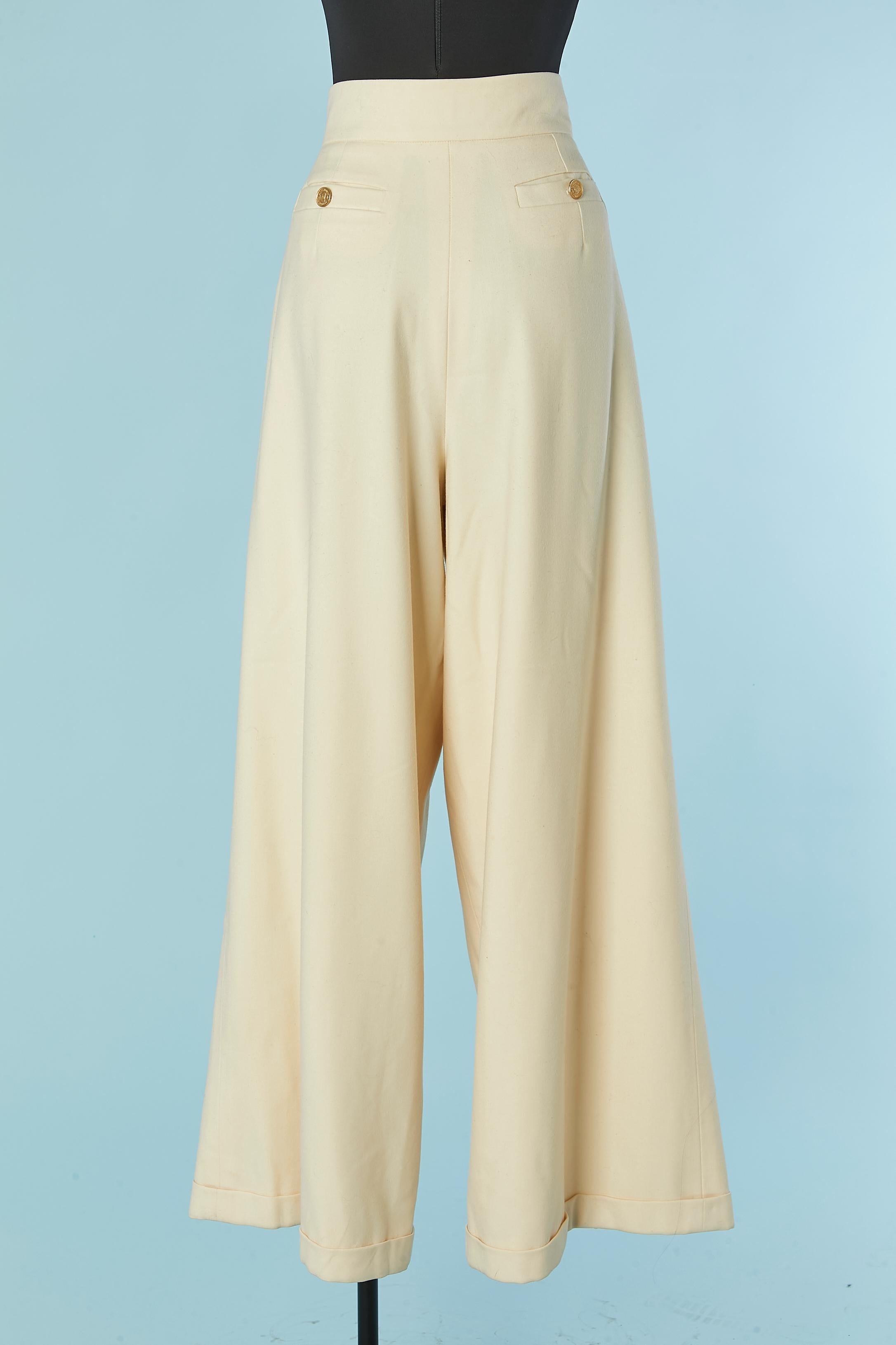 Off-white Hose mit weitem Bein CHANEL im Angebot 1