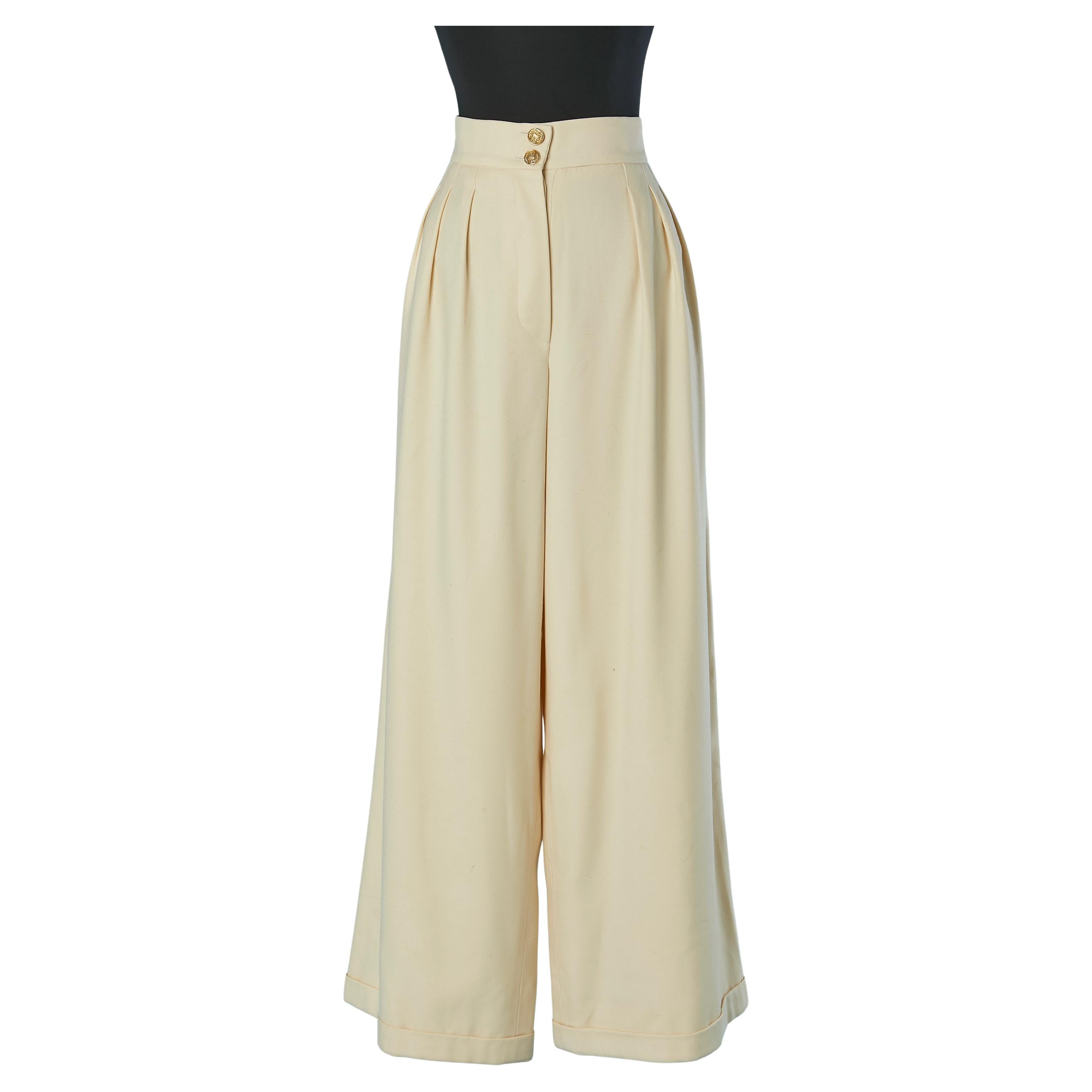 Off-white Hose mit weitem Bein CHANEL im Angebot