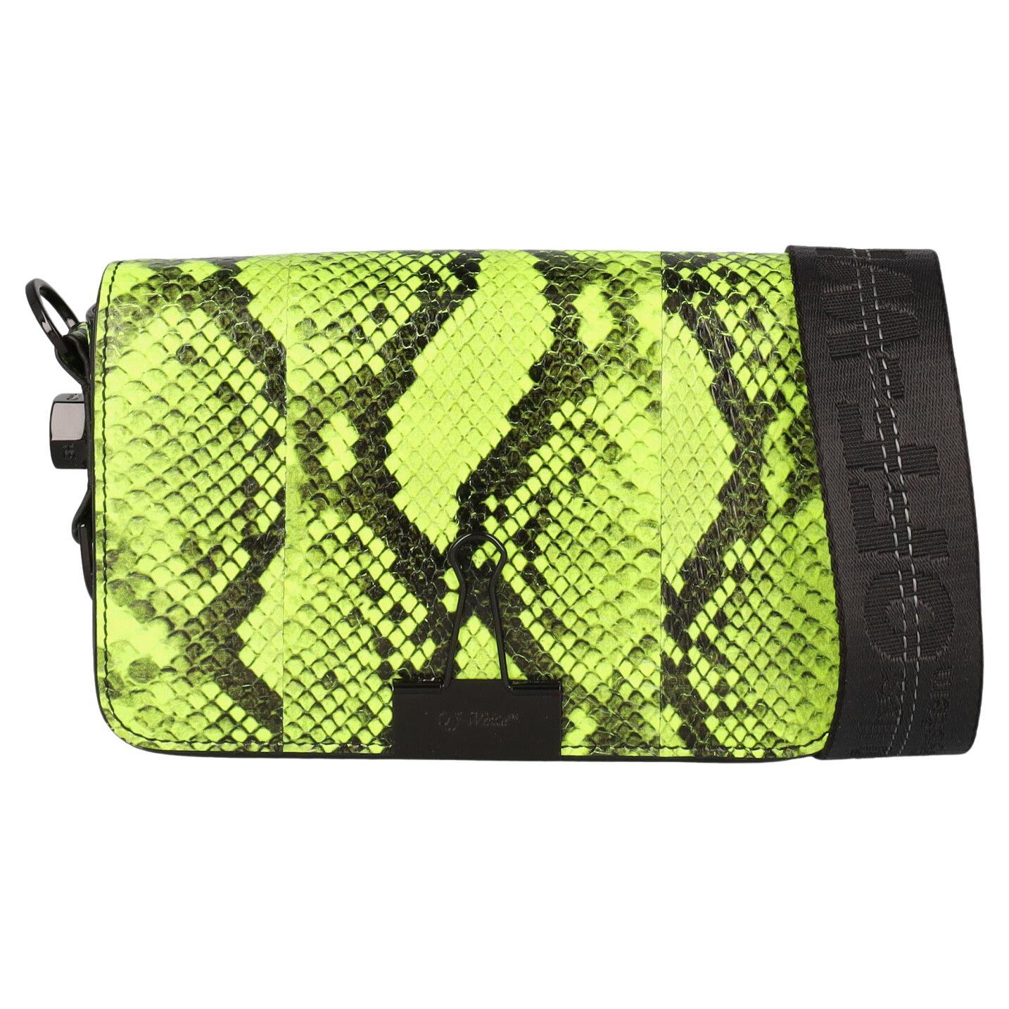Off-White Women Shoulder bags Neon Leather  For Sale