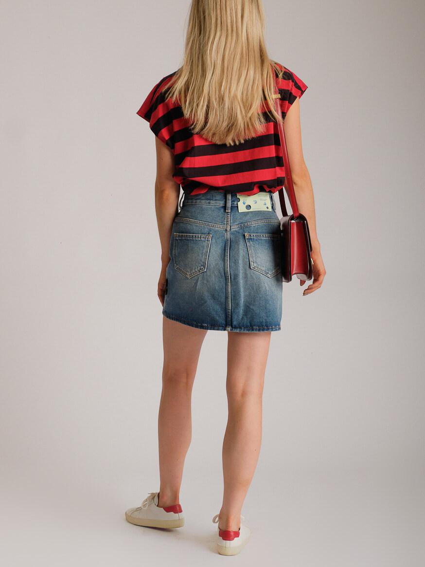 Gray Off-White Women's Blue Denim Mini Skirt