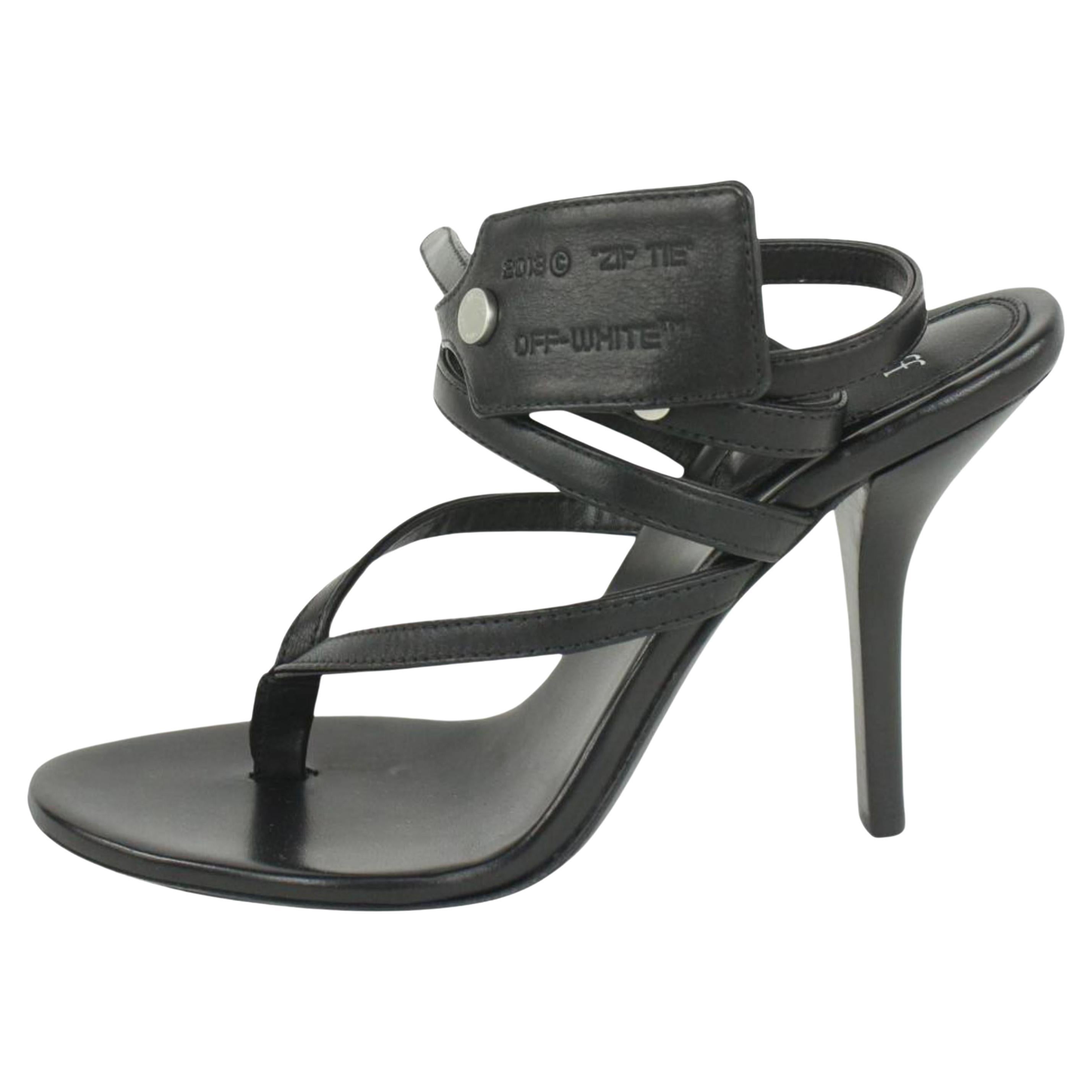 Off-White Women's Size 36 Black Zip Tie Sandal 1020of31 For Sale at 1stDibs