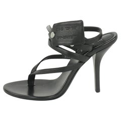 Sandales noires à fermeture éclair pour femme, blanc cassé, taille 1020of31