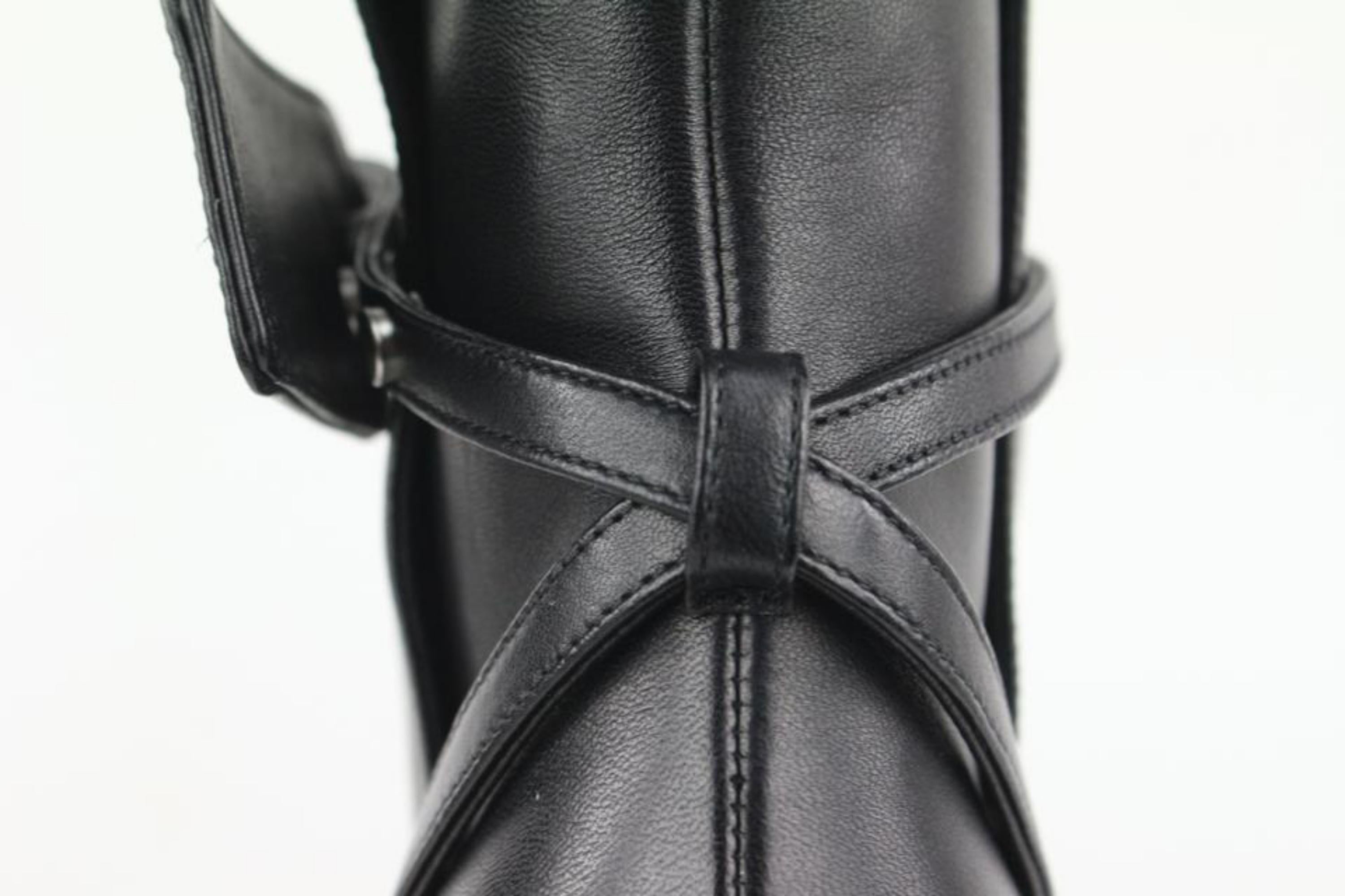 Off-White Women's Size 37 Black Leather Zip Tie Bootie 1020of32 In New Condition In Dix hills, NY