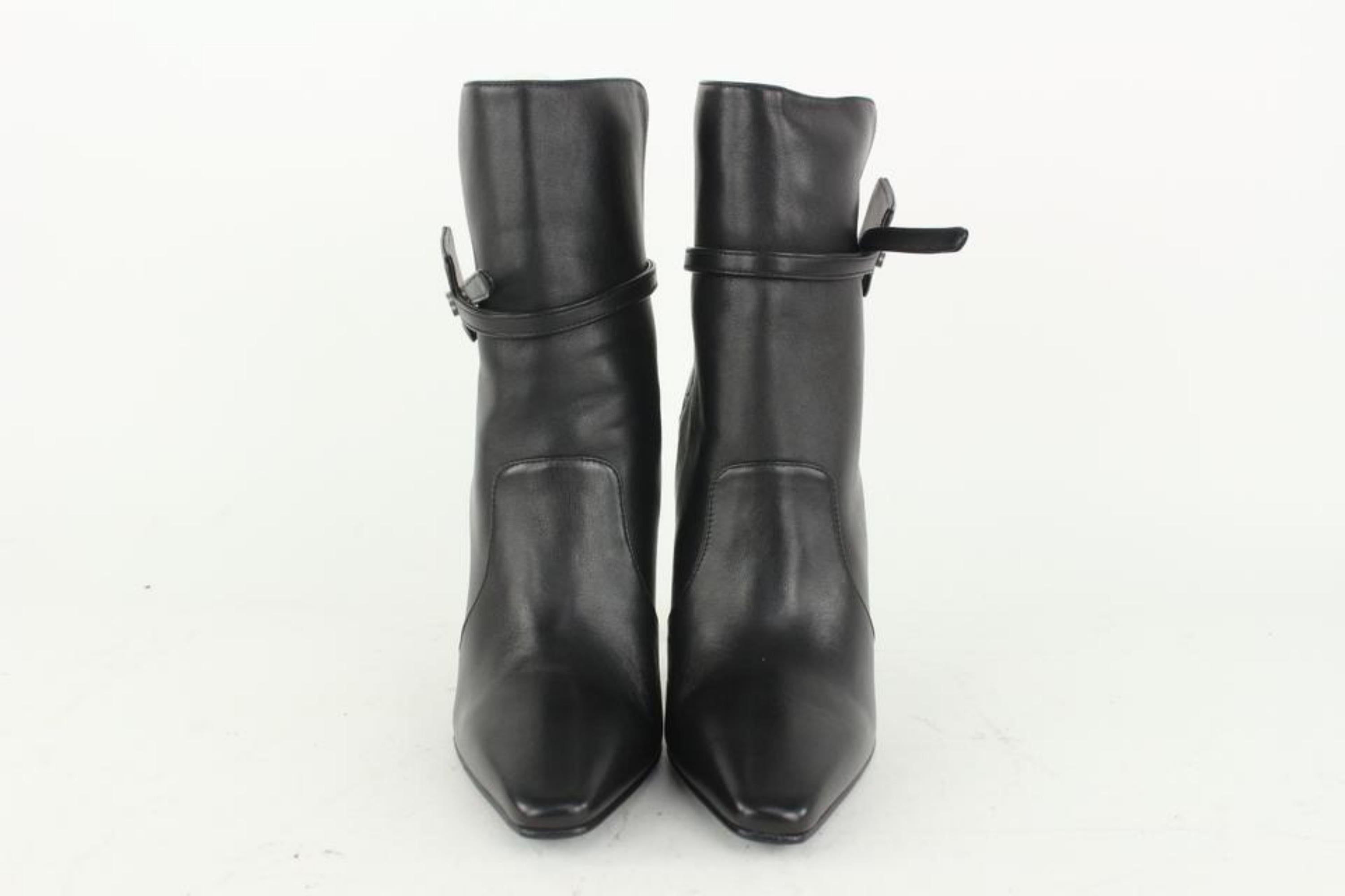 Off-White Women's Size 37 Black Leather Zip Tie Bootie 1020of32 6