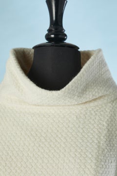Off white wool and angora dress with petticoat Chanel