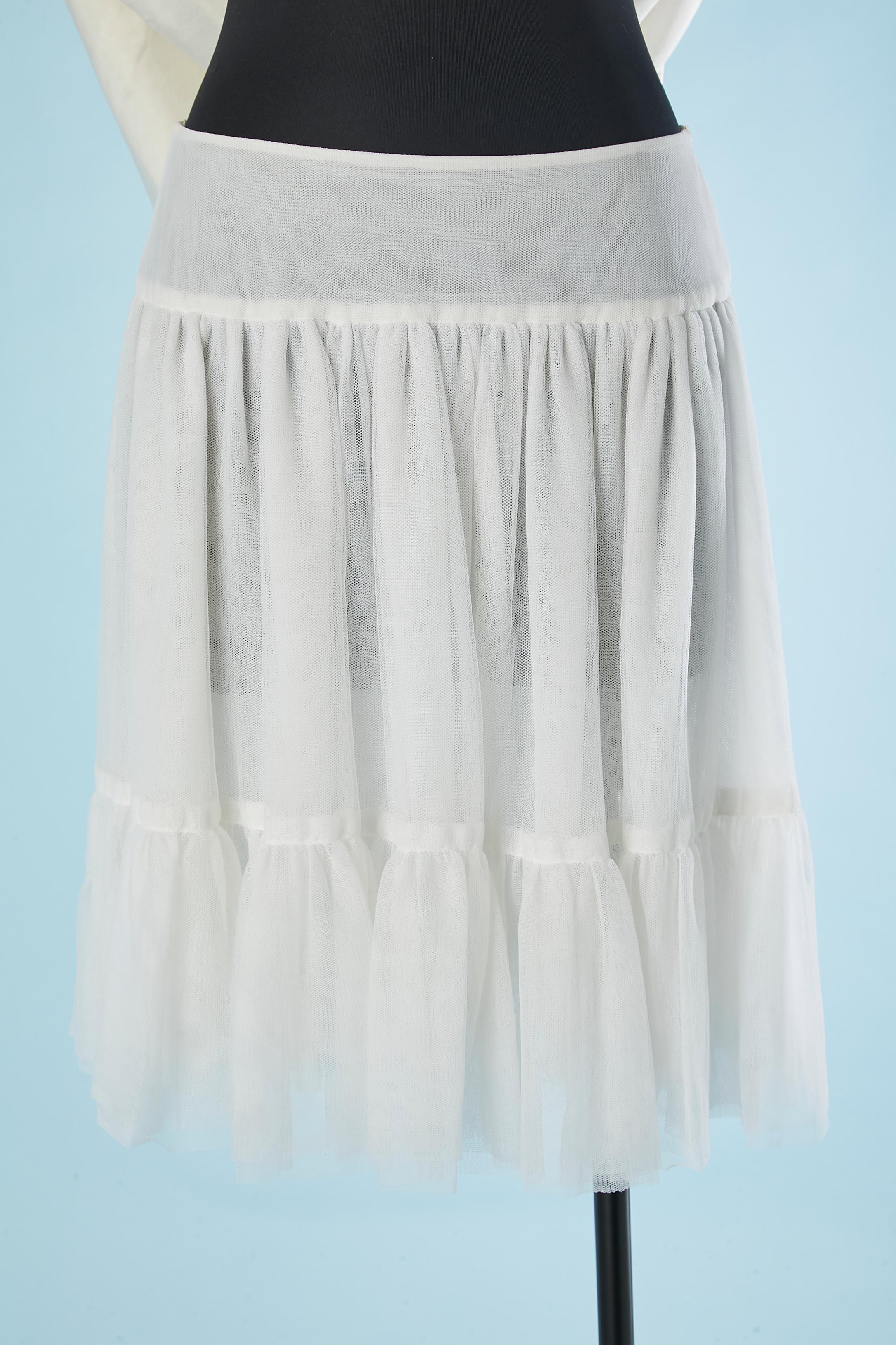 Off white wool and angora dress with petticoat Chanel  For Sale 4