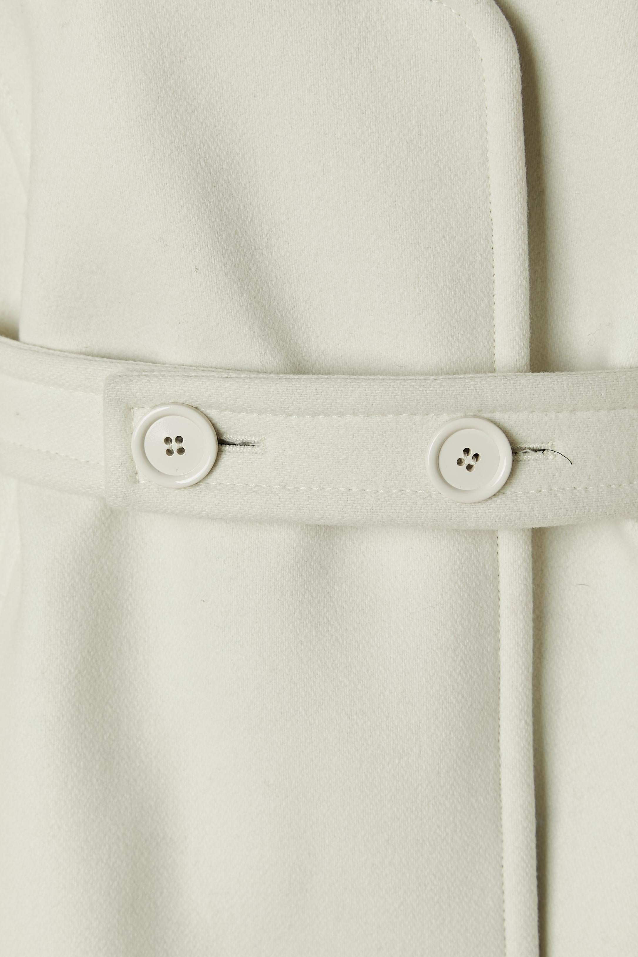 Abrigo de lana color hueso COURRÈGES Beige en venta