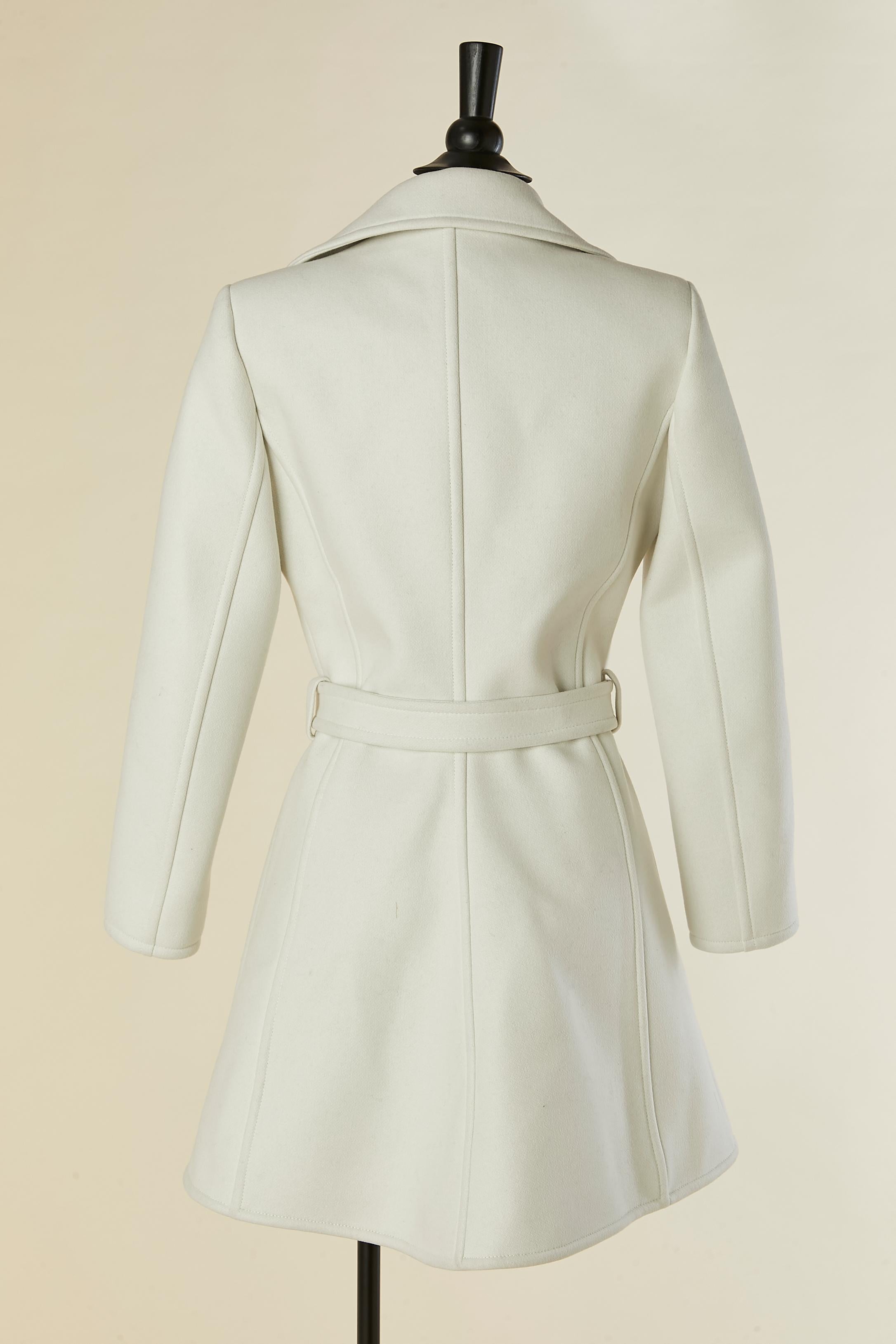 Abrigo de lana color hueso COURRÈGES en venta 1