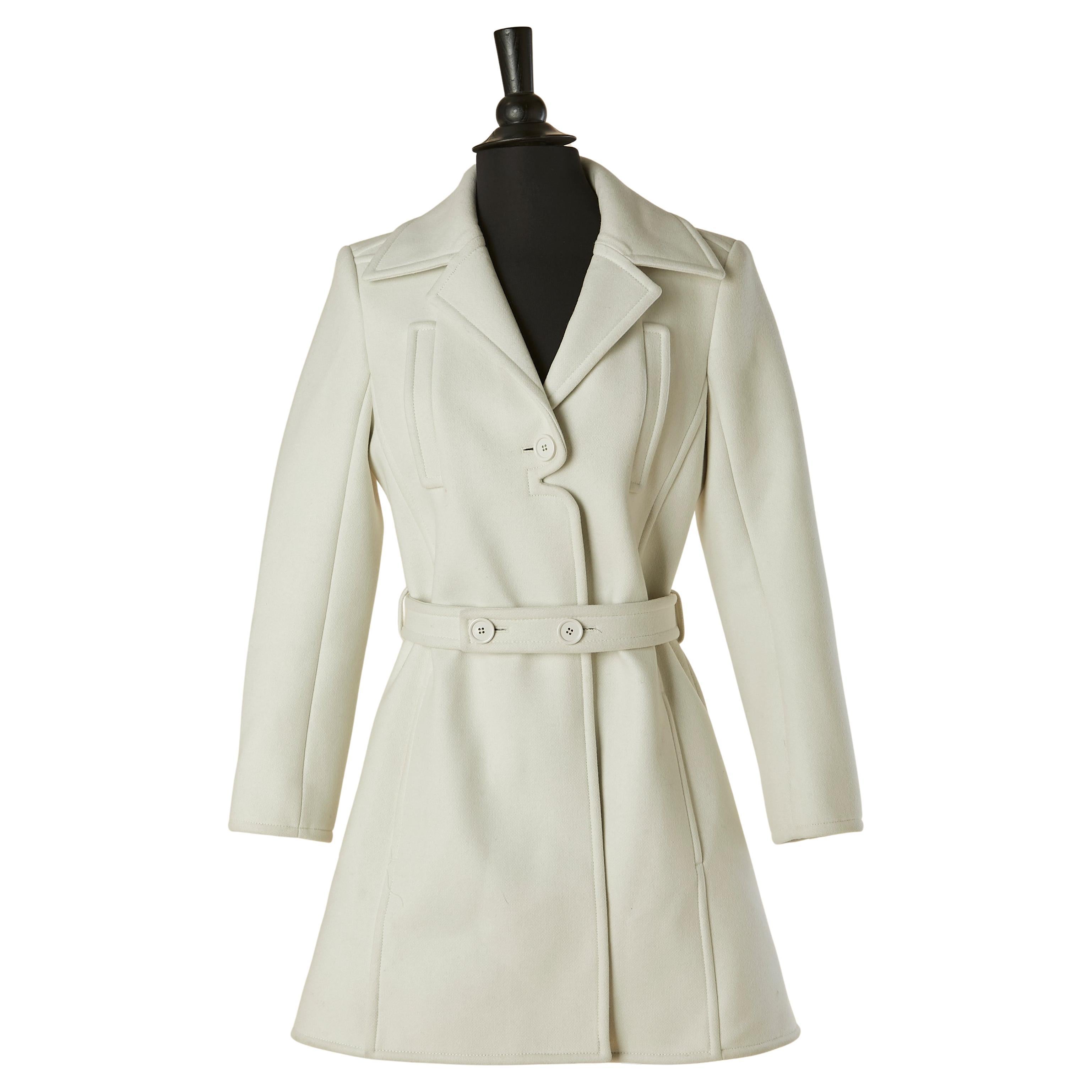 Abrigo de lana color hueso COURRÈGES en venta