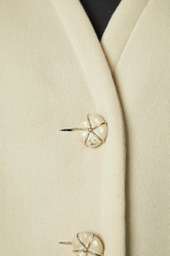 Off-white wool crêpe "Box" single-breasted jacket Chanel