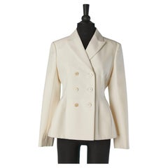 Off-white wool double-breasted Bar jacket CHRISTIAN DIOR