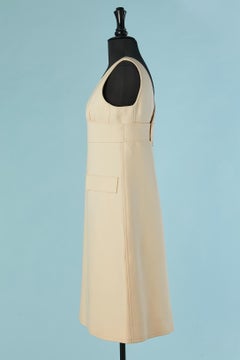 Off-white wool jersey sleeveless day dress Courrèges Couture Future
