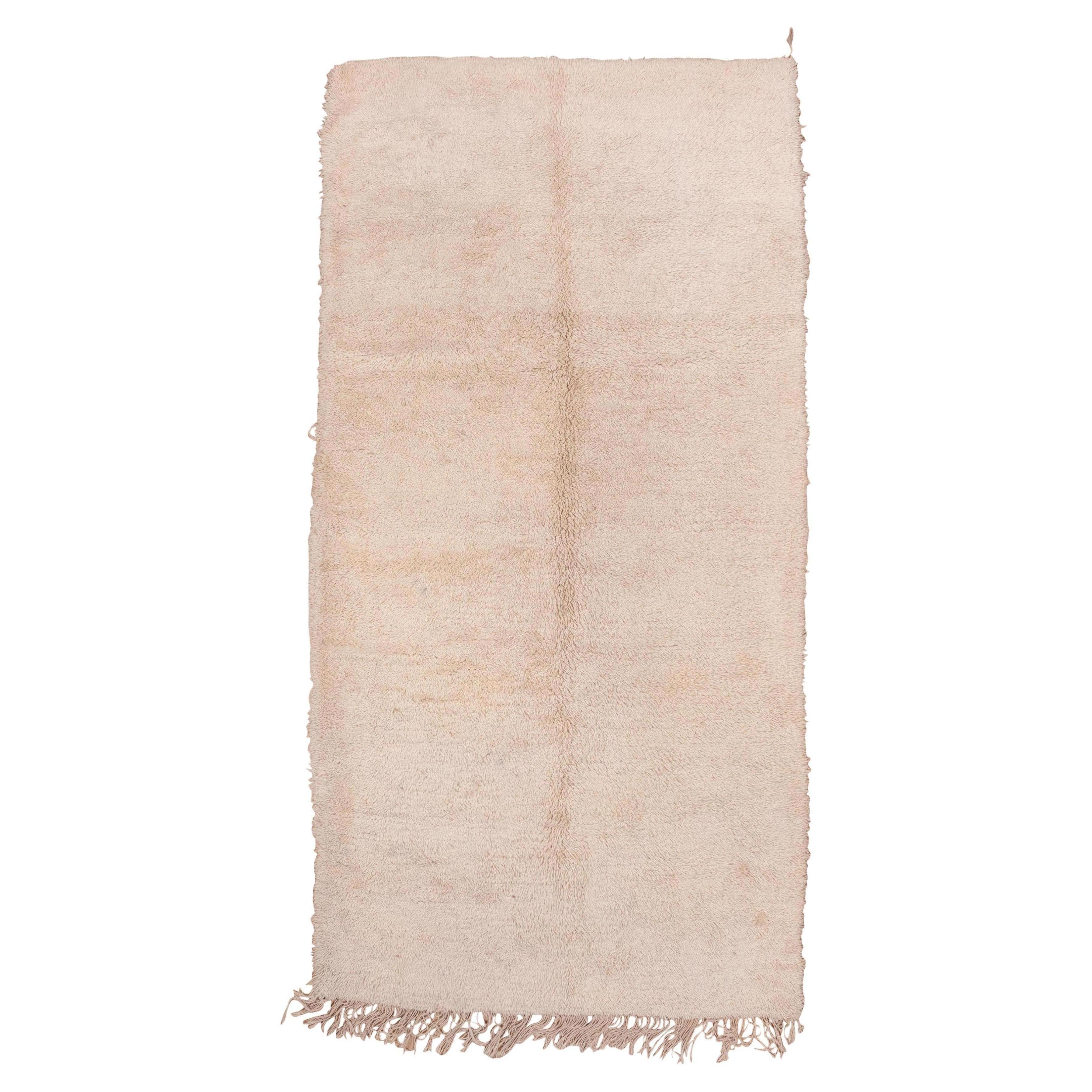 Off White Wool Moroccan Rug 