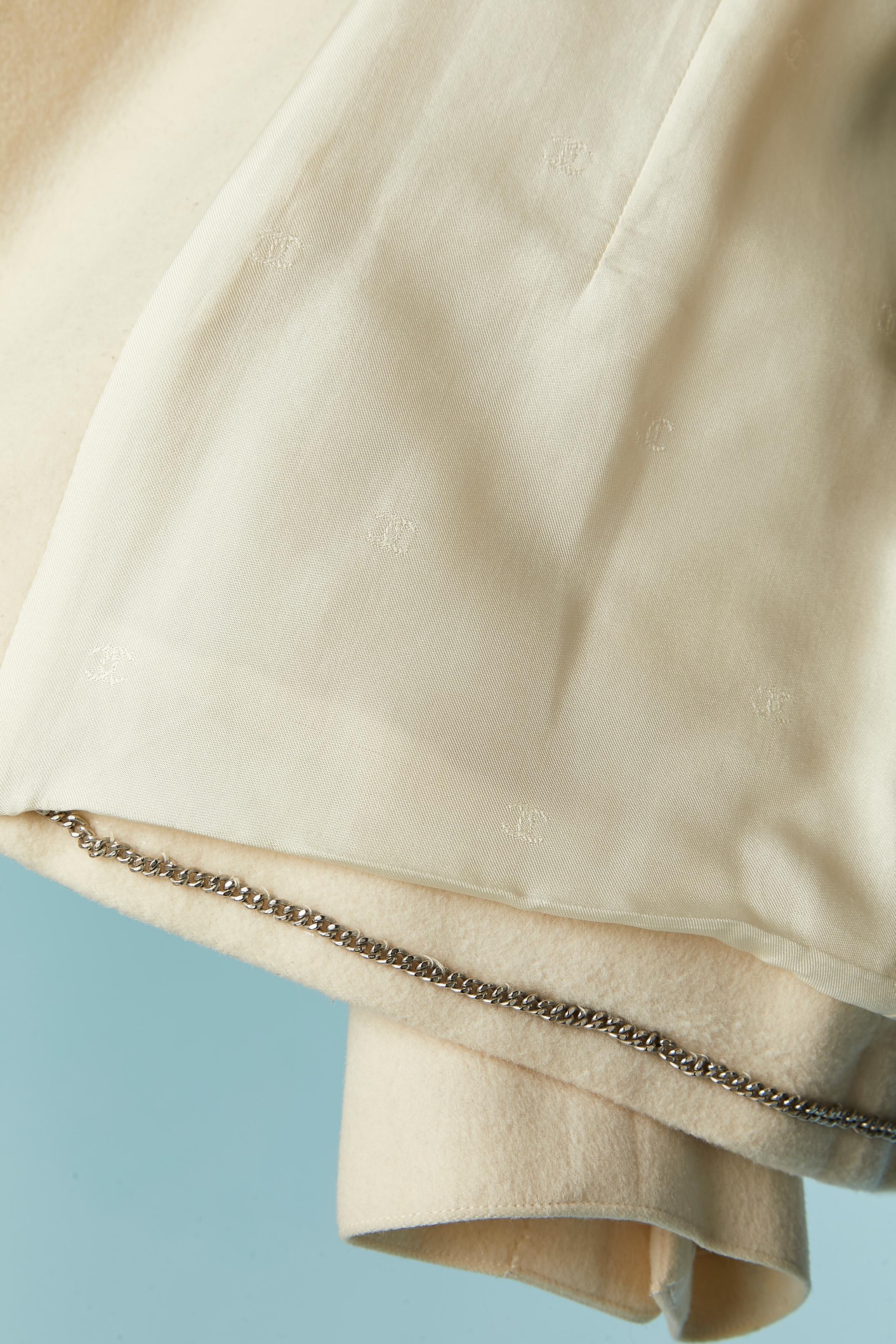 Veste à simple boutonnage blanc cassé CHANEL Boutique en vente 1