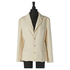 Weiße einreihige Jacke aus Wolle CHANEL Boutique