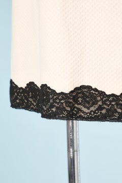Off-white wool skirt with black lace edge Chantal Thomass