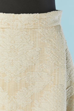 Off-white woven cotton and silk jacquard skirt CHRISTIAN DIOR