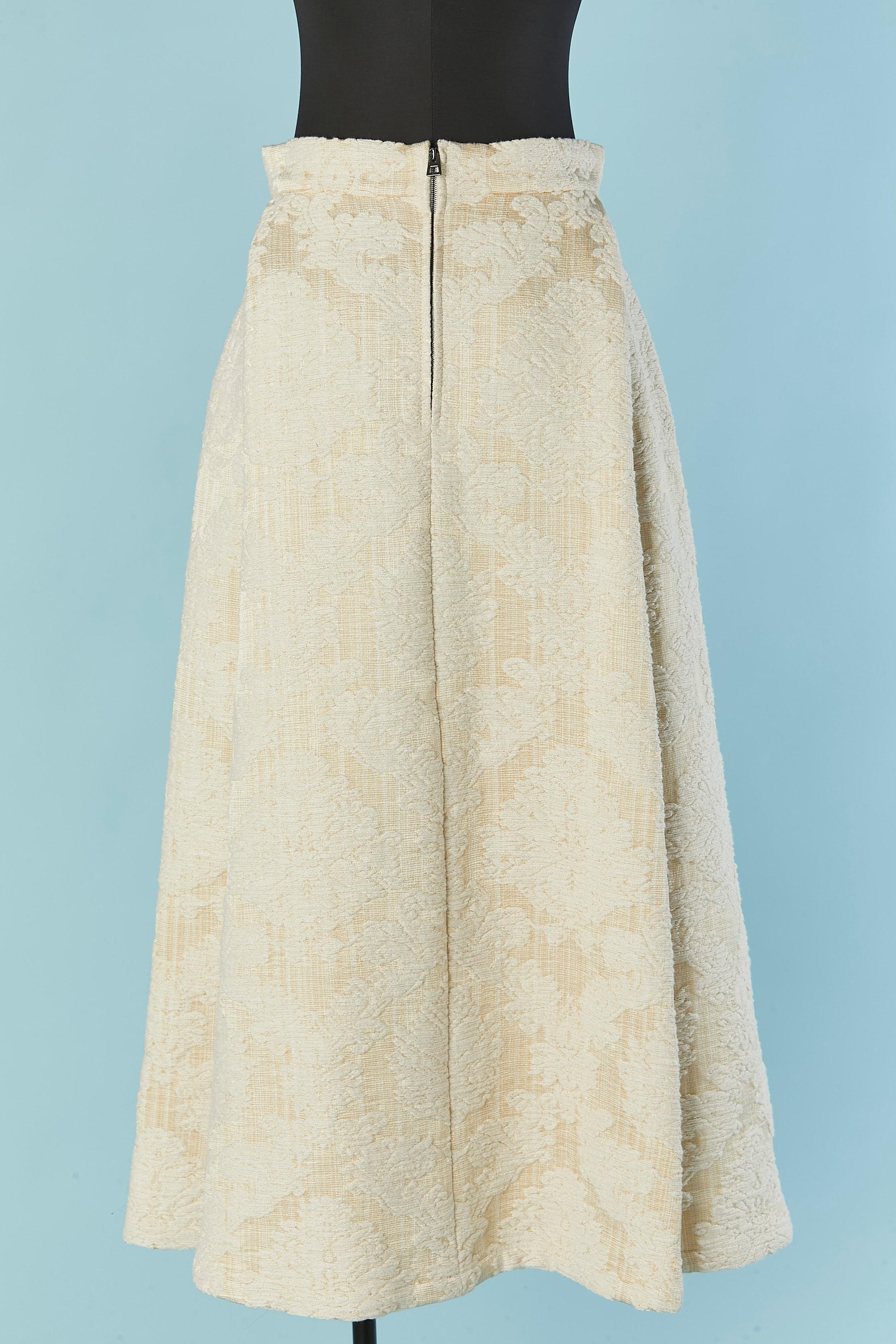 Off-white Jacquard-Rock aus gewebter Baumwolle und Seide CHRISTIAN DIOR im Zustand „Neu“ im Angebot in Saint-Ouen-Sur-Seine, FR