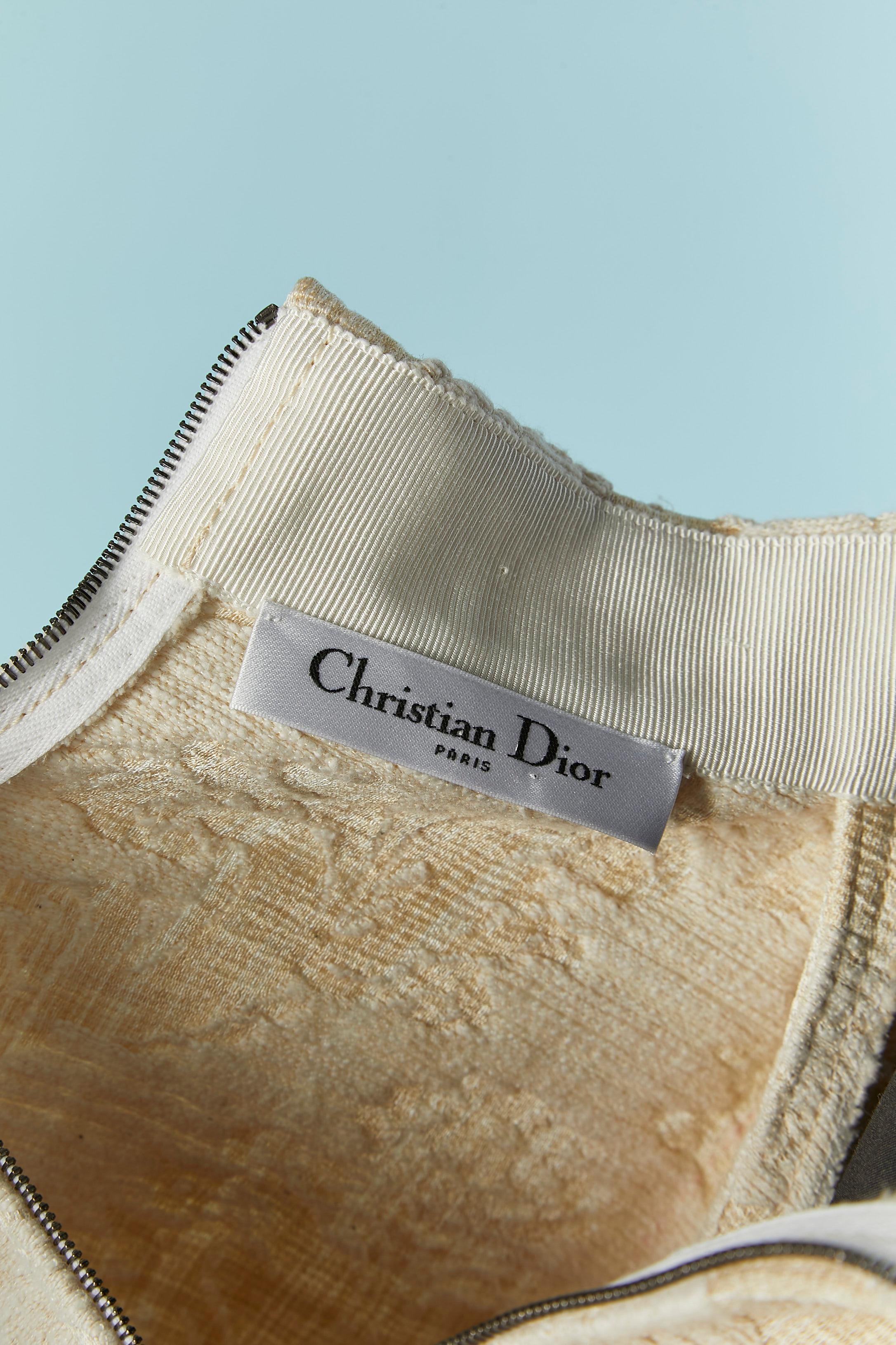 Off-white Jacquard-Rock aus gewebter Baumwolle und Seide CHRISTIAN DIOR Damen im Angebot