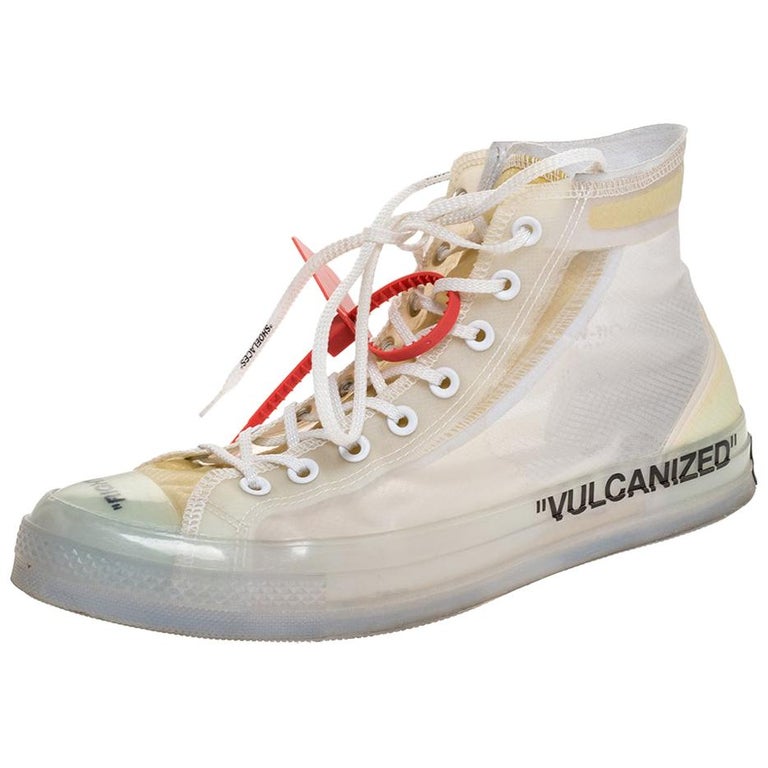 Off-White x Chuck Taylor All Star Mesh and Rubber Vulcanized Hi Top Sneaker  Size45 at 1stDibs | chuck taylor off white vulcanized, off white chuck  taylor vulcanized, princess diana pink converse