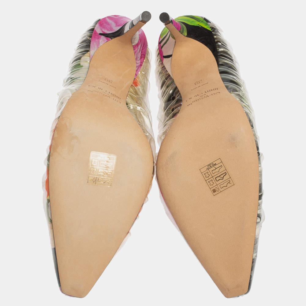 Off-White x Jimmy Choo Multicolor Vinyl Anne Pumps Size 39 In New Condition In Dubai, Al Qouz 2