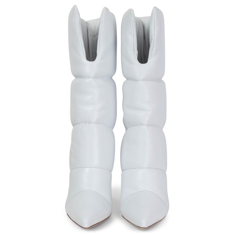 OFF-WHITE x JIMMY CHOO white quilted leather SARA 100 Boots Shoes