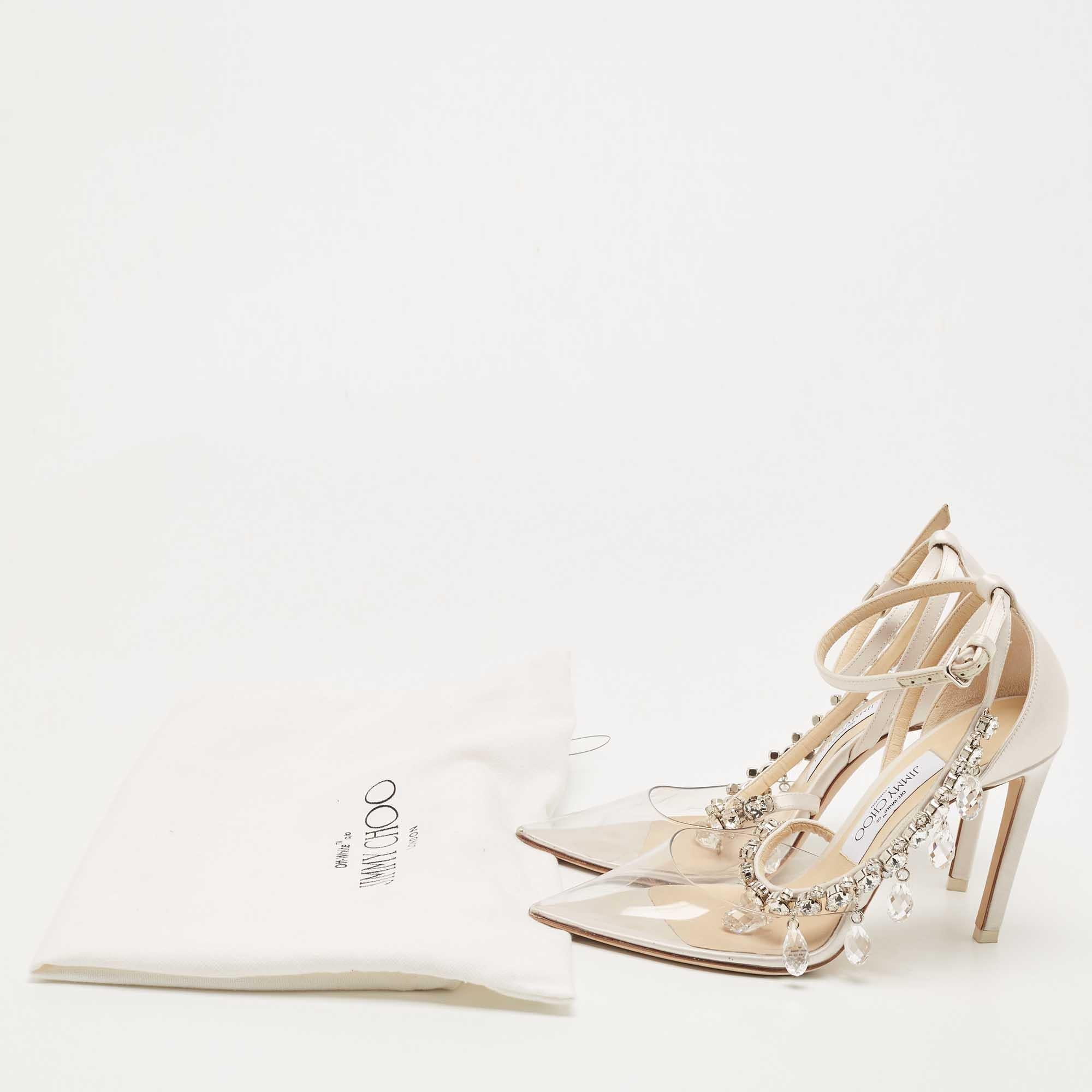 Off-White x Jimmy Choo White/Transparent Satin and PVC Victoria Crystal  2