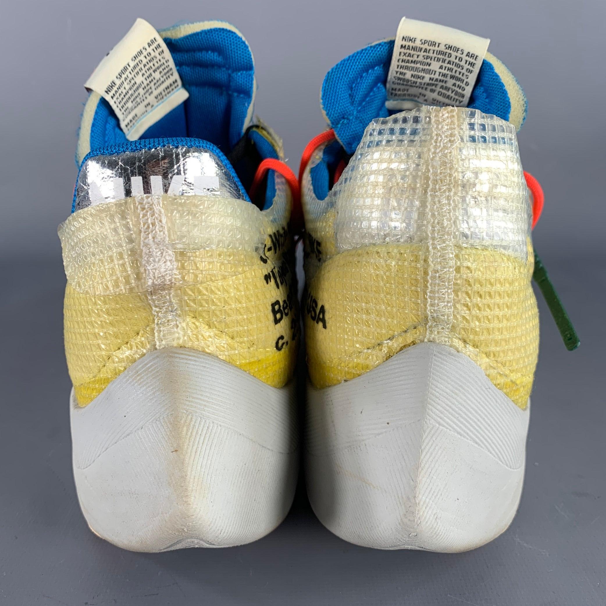 OFF-WHITE x NIKE 2020 Größe 12.5 Vapor Street Gelb Schwarz Color Block Lace-Up Sneakers (Beige) im Angebot