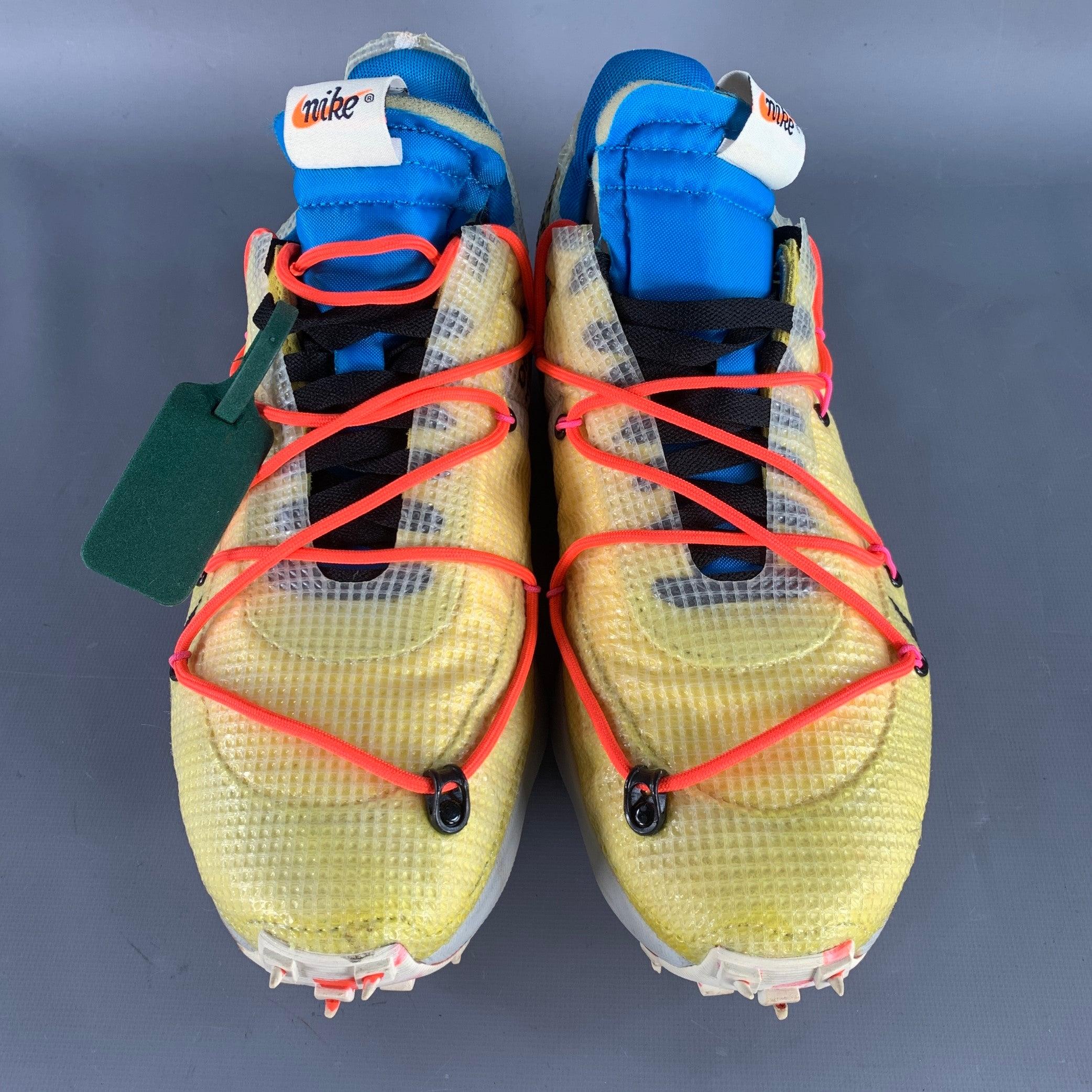 OFF-WHITE x NIKE 2020 Größe 12.5 Vapor Street Gelb Schwarz Color Block Lace-Up Sneakers im Zustand „Gut“ im Angebot in San Francisco, CA