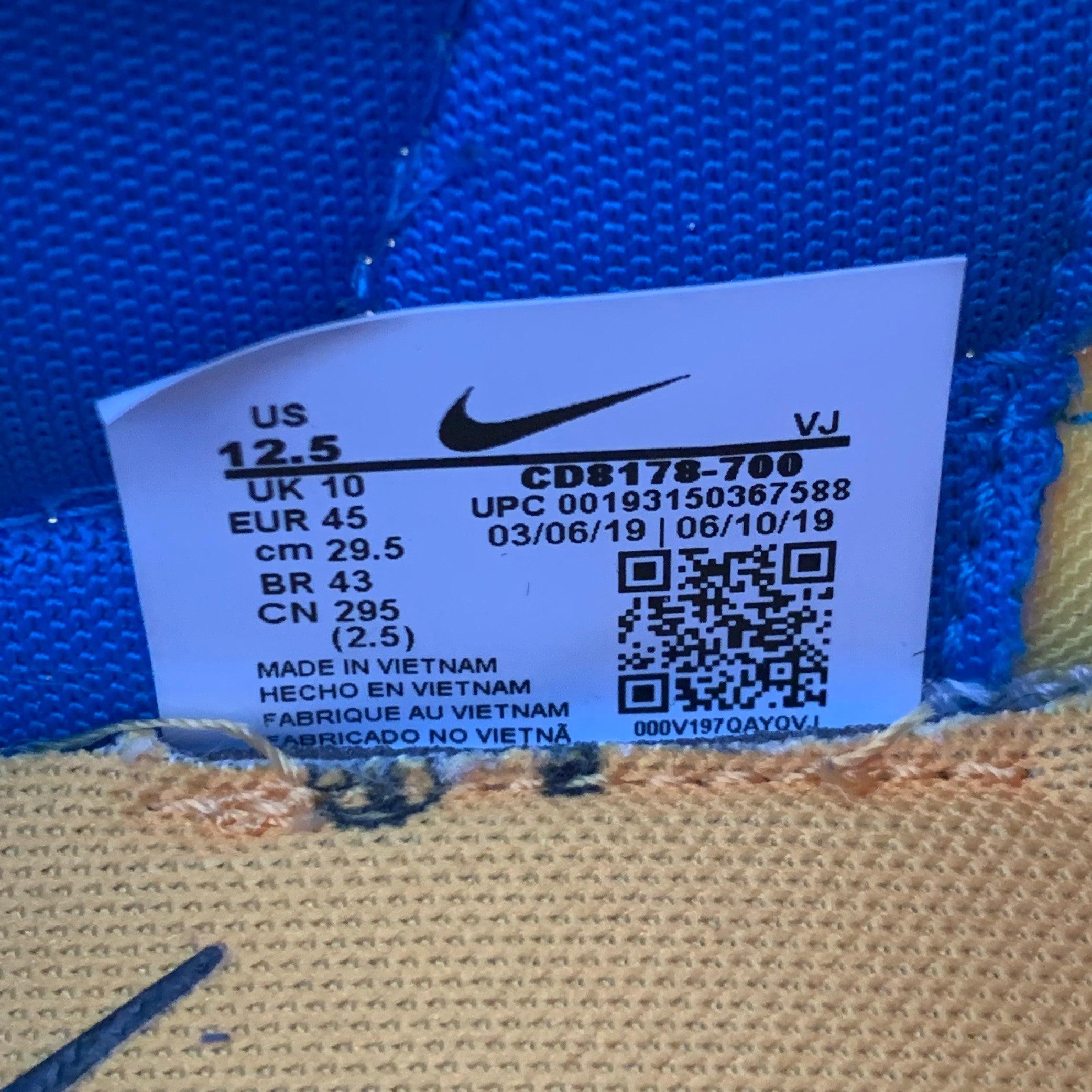 OFF-WHITE x NIKE 2020 Größe 12.5 Vapor Street Gelb Schwarz Color Block Lace-Up Sneakers im Angebot 3