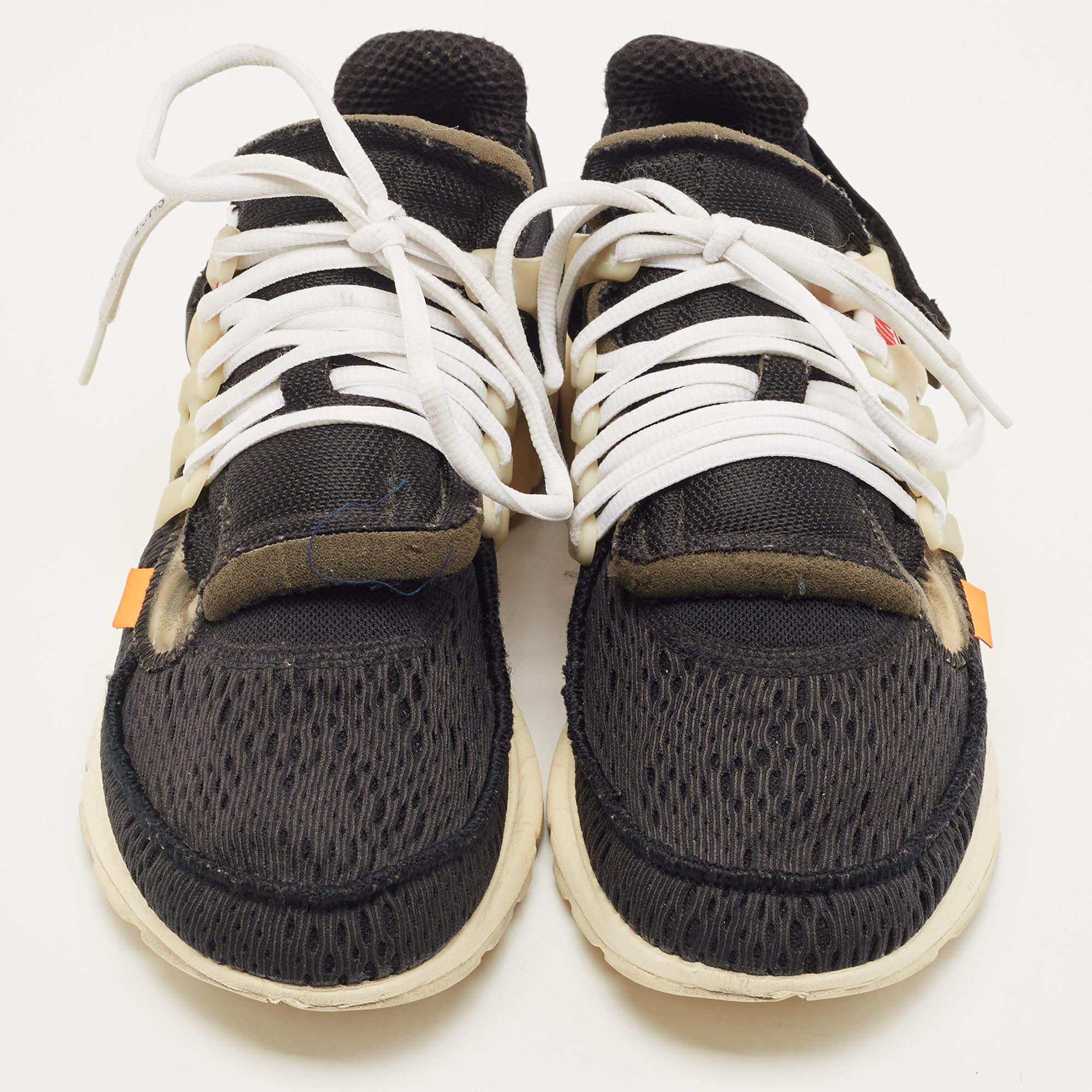 Men's Off-White x Nike Black Fabric Air Presto Sneakers Size 40
