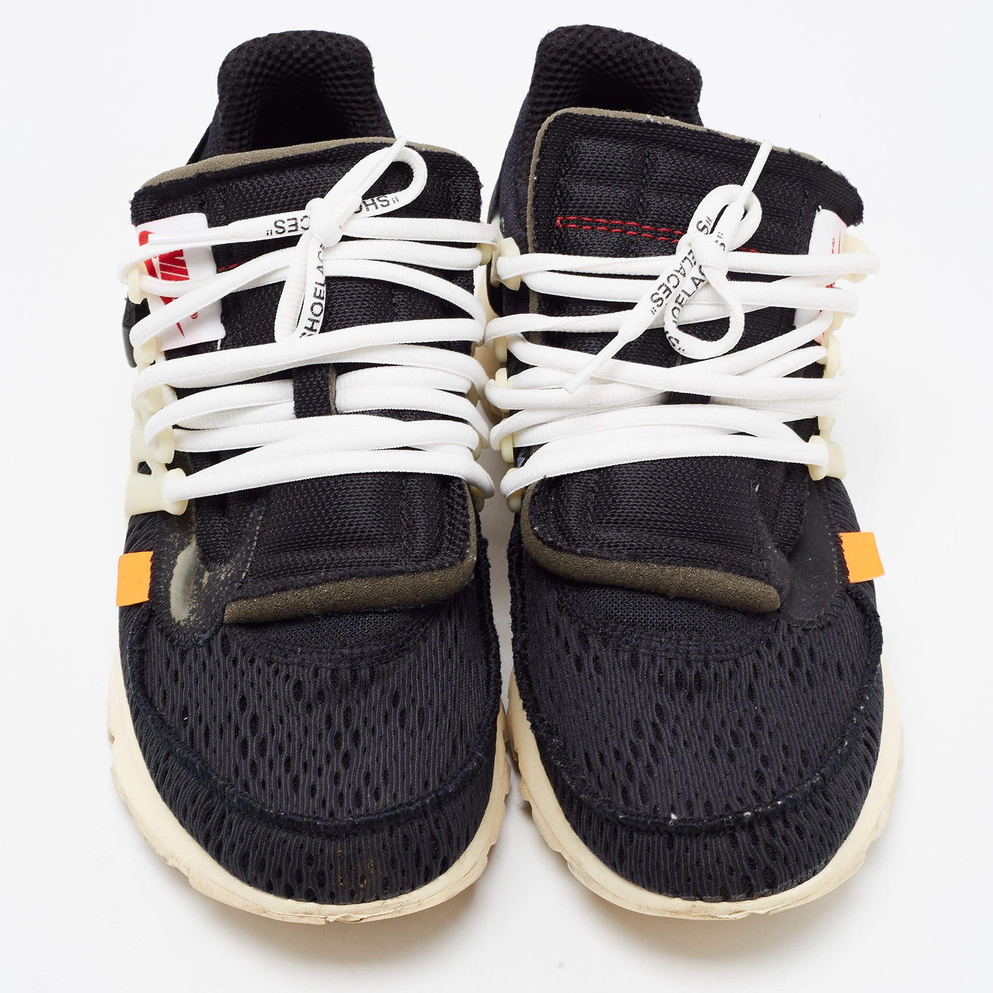 Men's Off-White x Nike Black Mesh The Ten Air Presto Sneakers Size 41