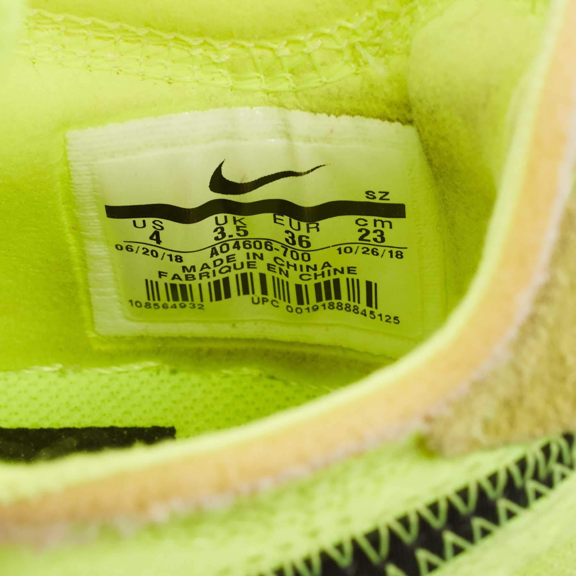 Off-White x Nike Grün Mesh und Wildleder Force 1 Low White Volt Turnschuhe Größe 36 im Angebot 2