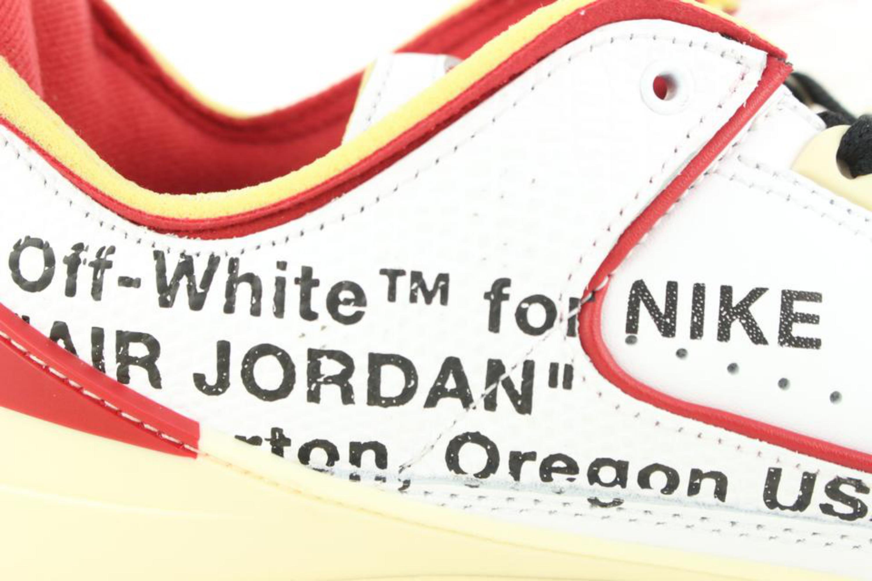 Beige Off-White x Nike Hommes 9.5 US Virgil Abloh Off-White RougeAir Jordan 2 II Low dj43 en vente