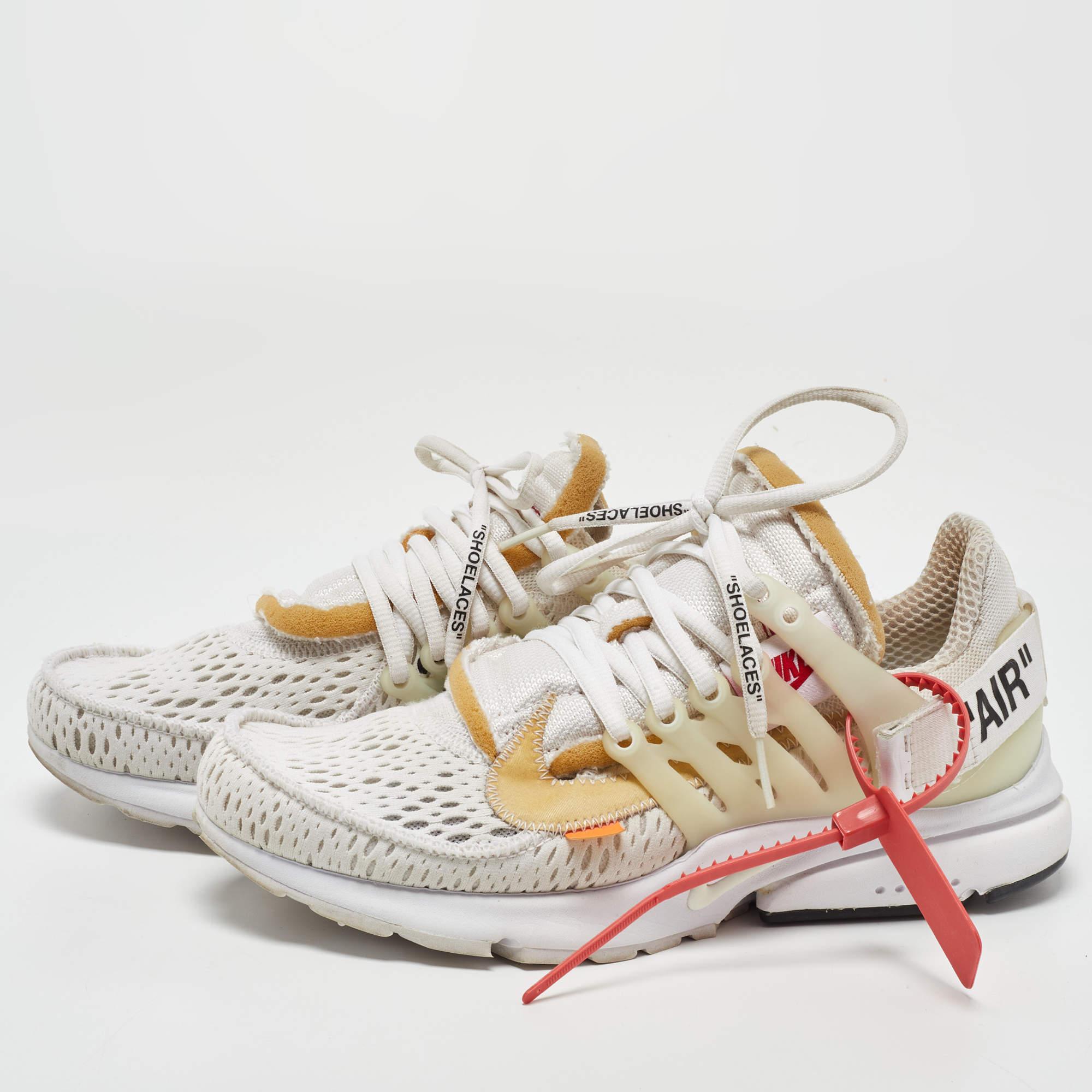 Off-White x Nike Off White Mesh Air Presto Sneakers Size 40 For Sale 4