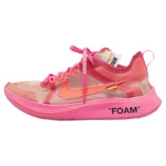 Off-White x Nike Pink Mesh Zoom Fly Low Top Sneakers Size 38.5