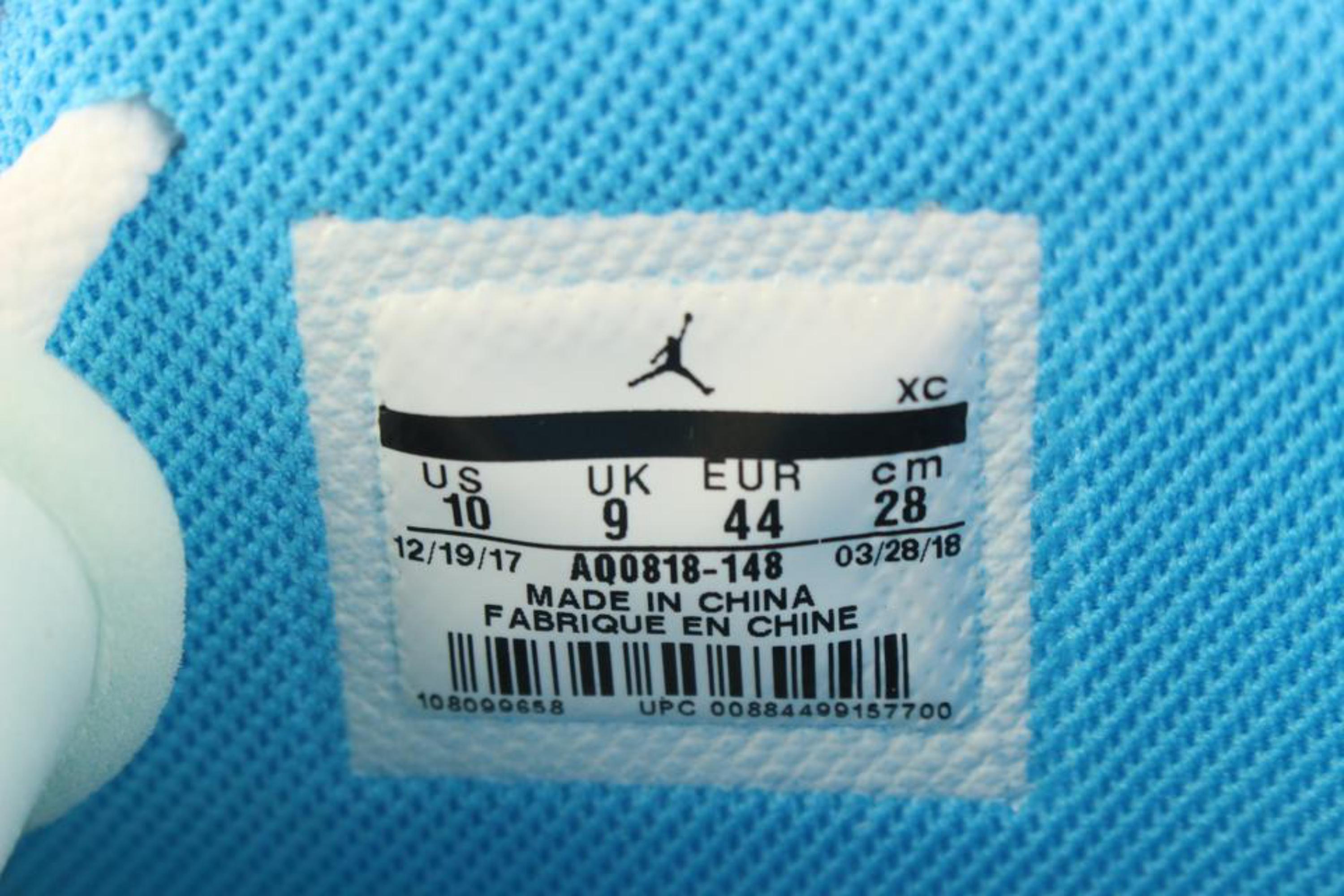 Off-White x Nike Virgil Abloh x Off-White Mens 10 US UNC Blue Air Jordan AQ0818 3