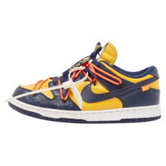 Off-White x Nike Yellow/Navy Blue Leather Michigan Sneakers Size 42.5