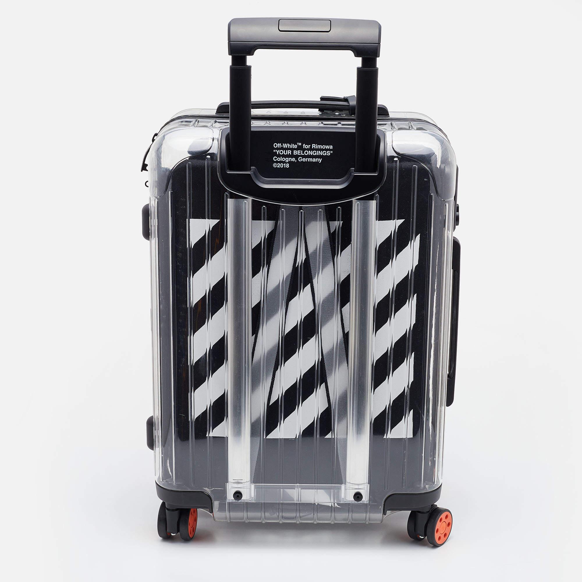 Travel to the places your heart desires with this Off-White x Rimowa suitcase. Constructed using transparent PVC, the case is laden with the signature of both brands. Sleek and chic, it is the perfect travel accessory.

Includes: Original Dustbag,