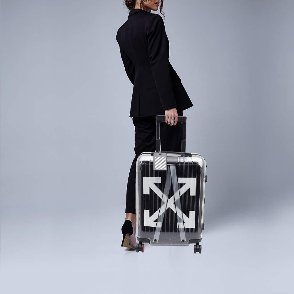 Off-White x Rimowa Transparent/Black PVC Virgil Abloh Suitcase In Good Condition In Dubai, Al Qouz 2